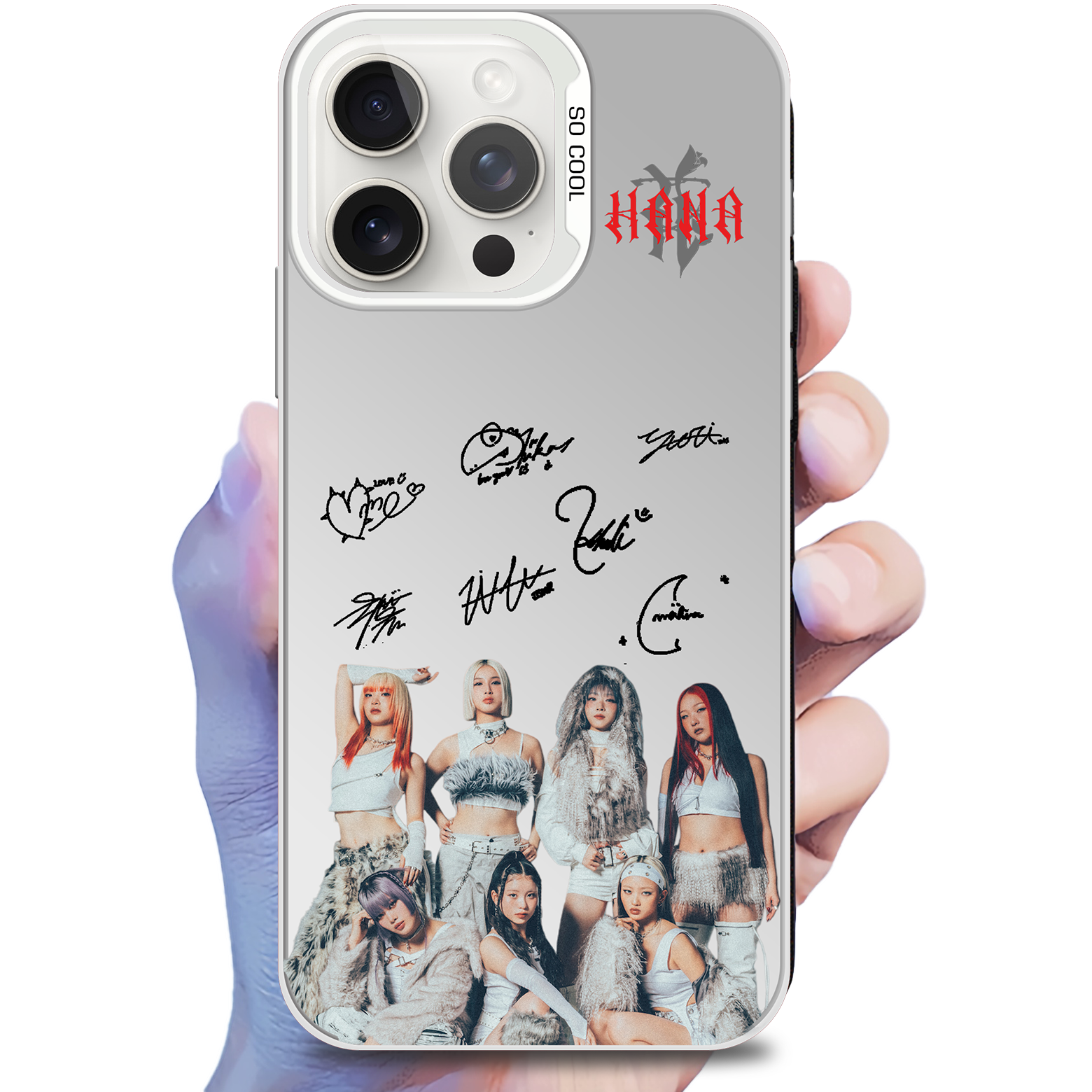 ミラースマホケース-銀【HANA/NON STOP】-C