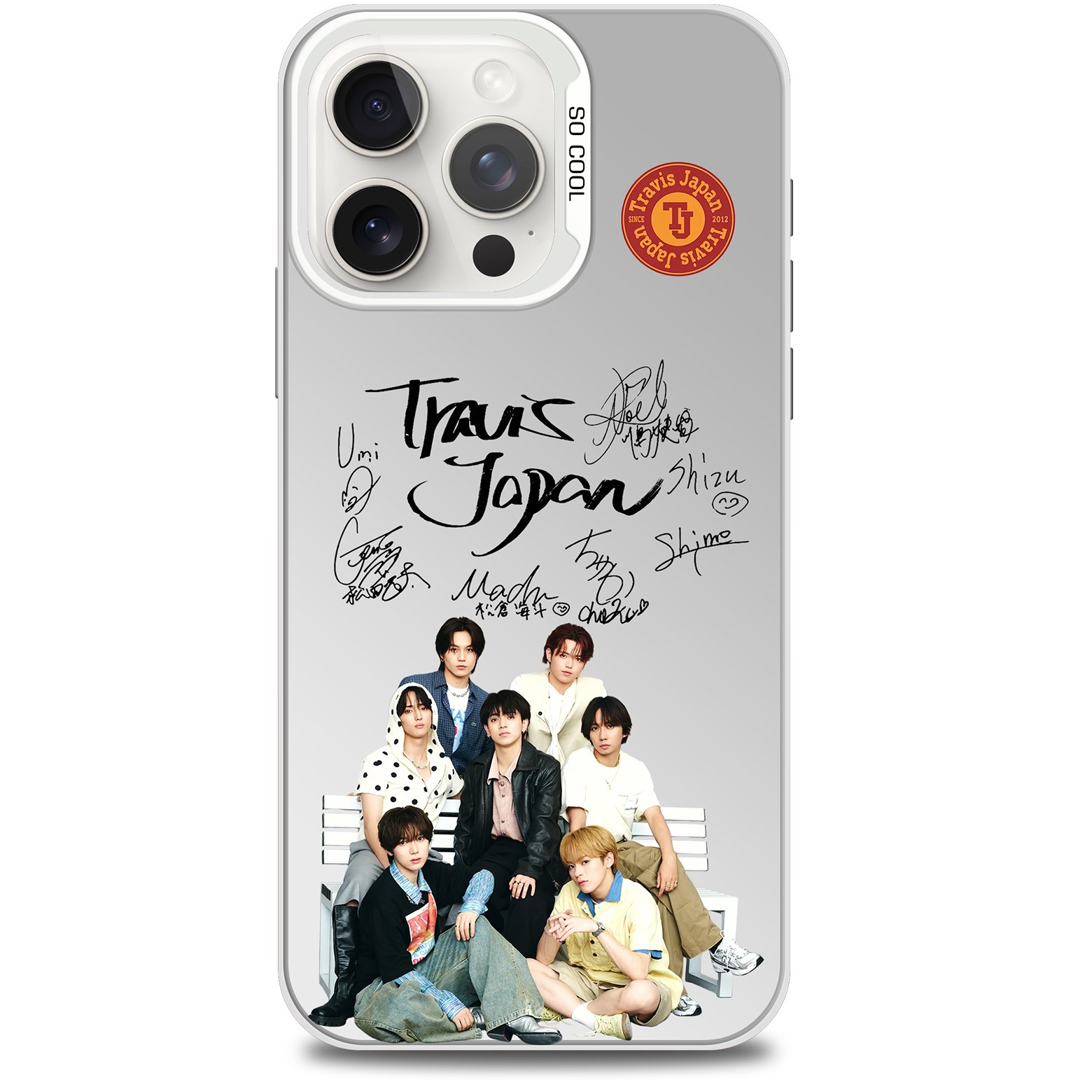 ミラースマホケース-銀【Travis Japan】