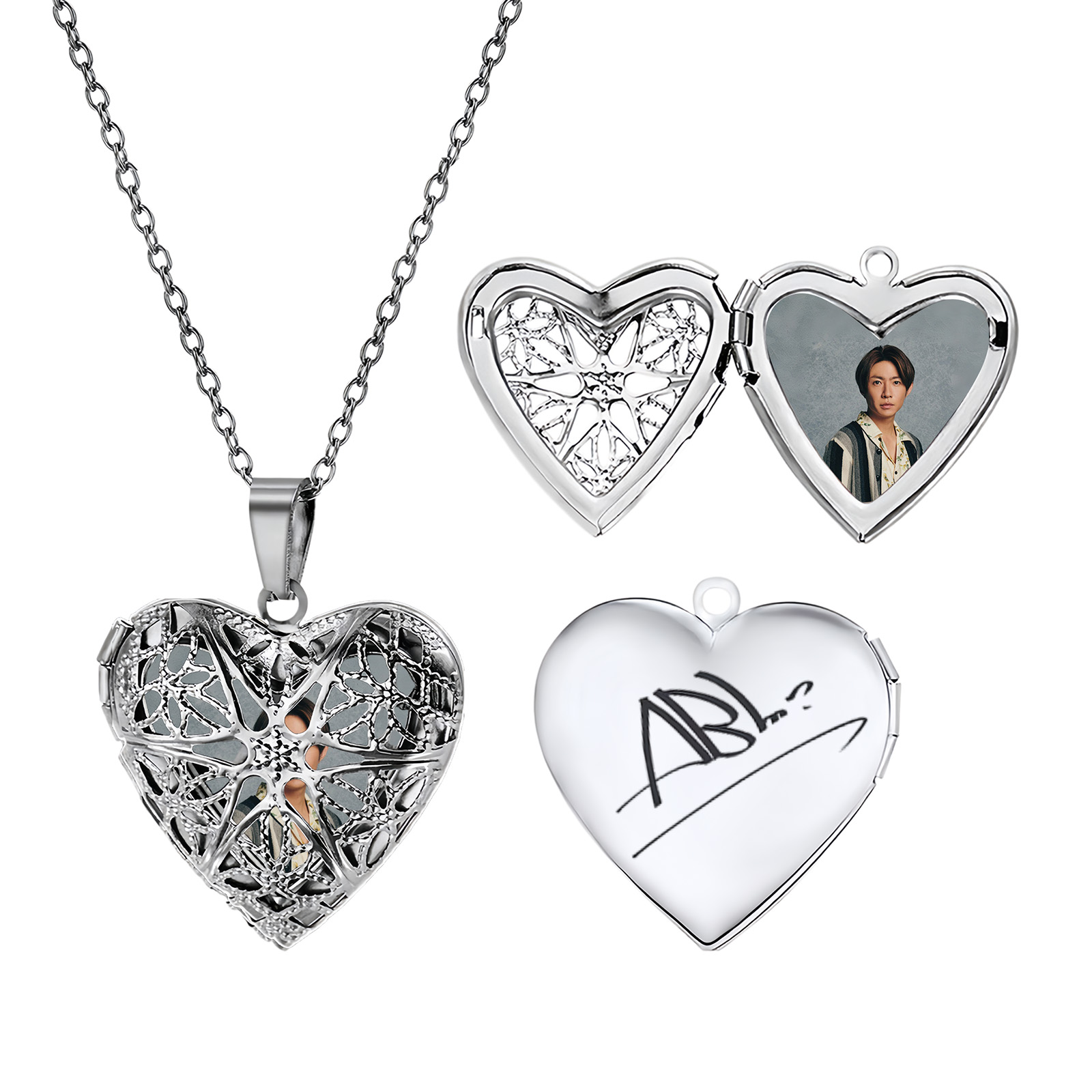 メモリアルハートフォトネックレス【嵐ARASHI】