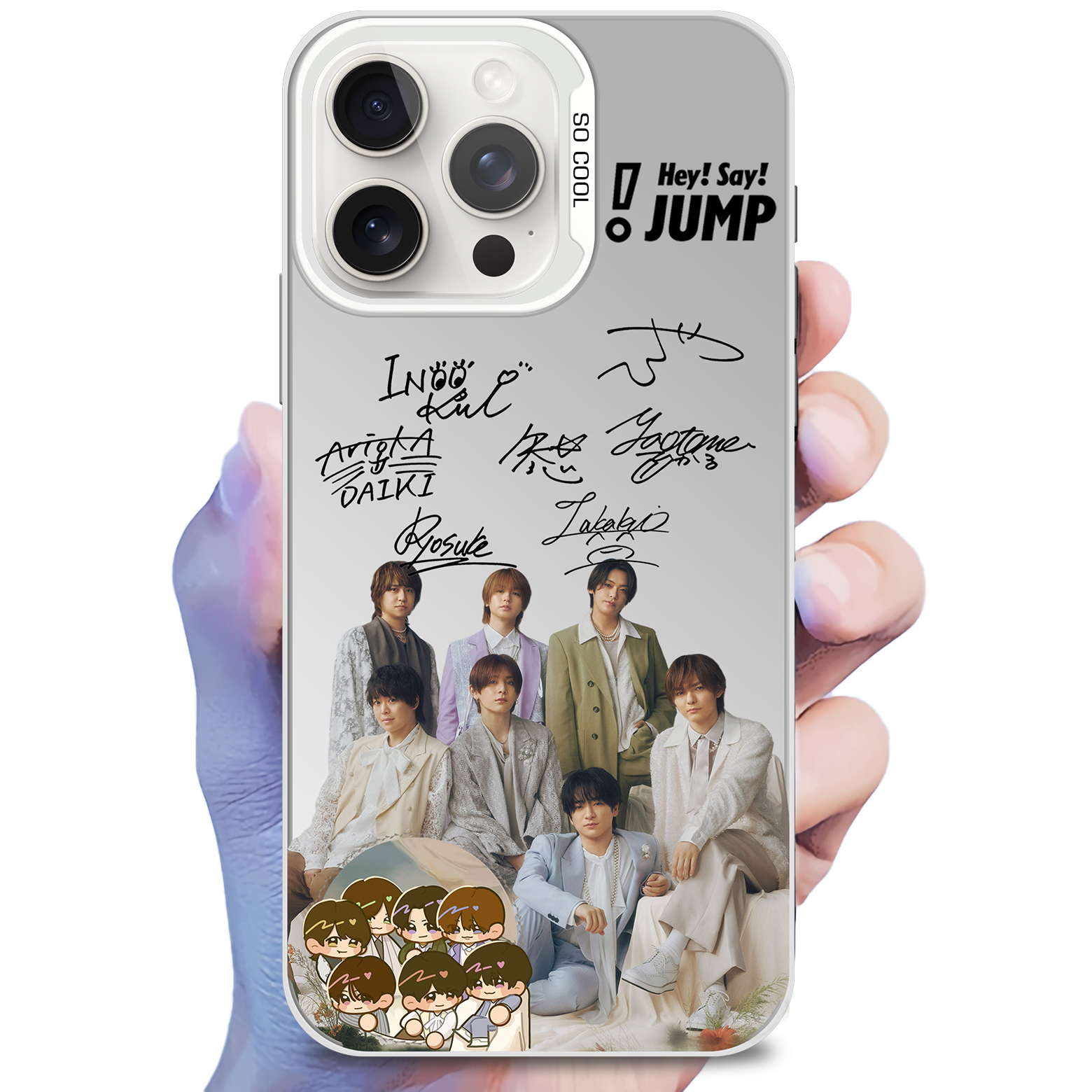 ミラースマホケース-白【Hey!Say!Jump】-B