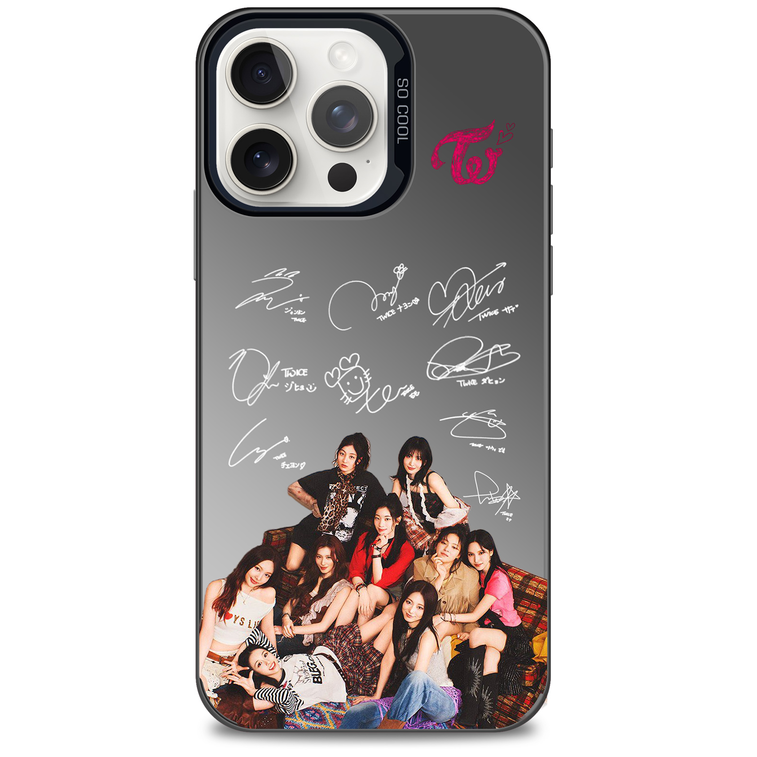 レーザーグラデーションスマートフォンケース-黒【TWICE/ENEMY】