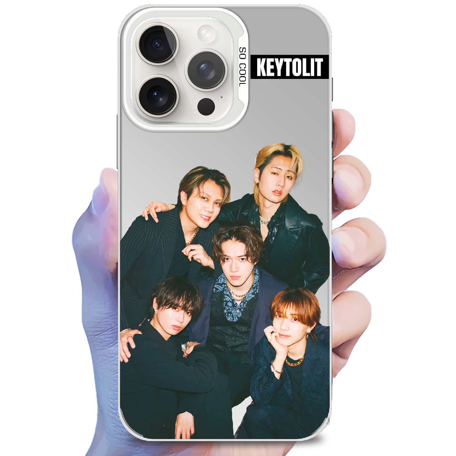 レーザーグラデーションスマートフォンケース-銀【KEYTOLIT】