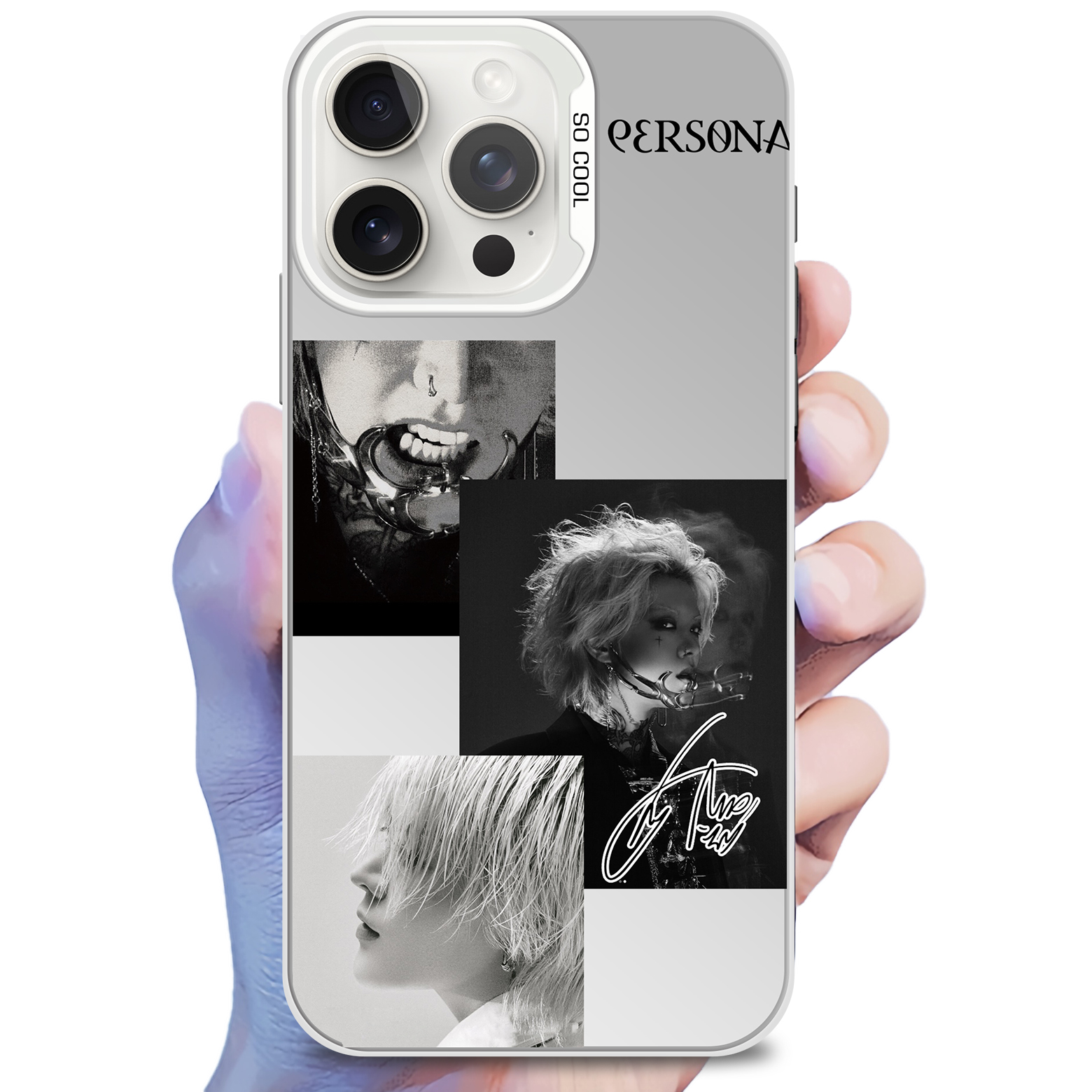 レーザーグラデーションスマートフォンケース-銀【中本悠太/PERSONA】