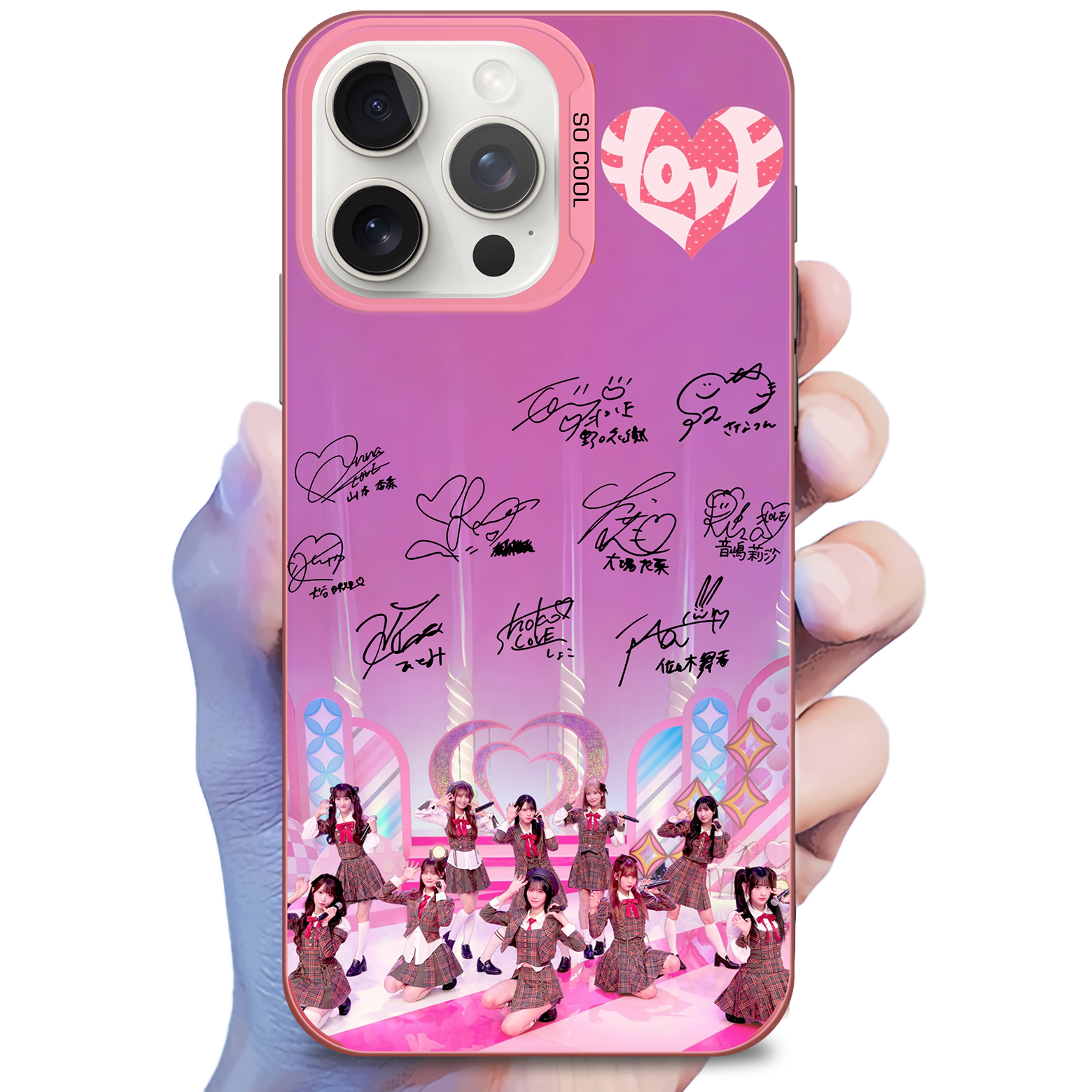 レーザーグラデーションスマートフォンケース-ピンク【=LOVE/ラブソングに襲われる】