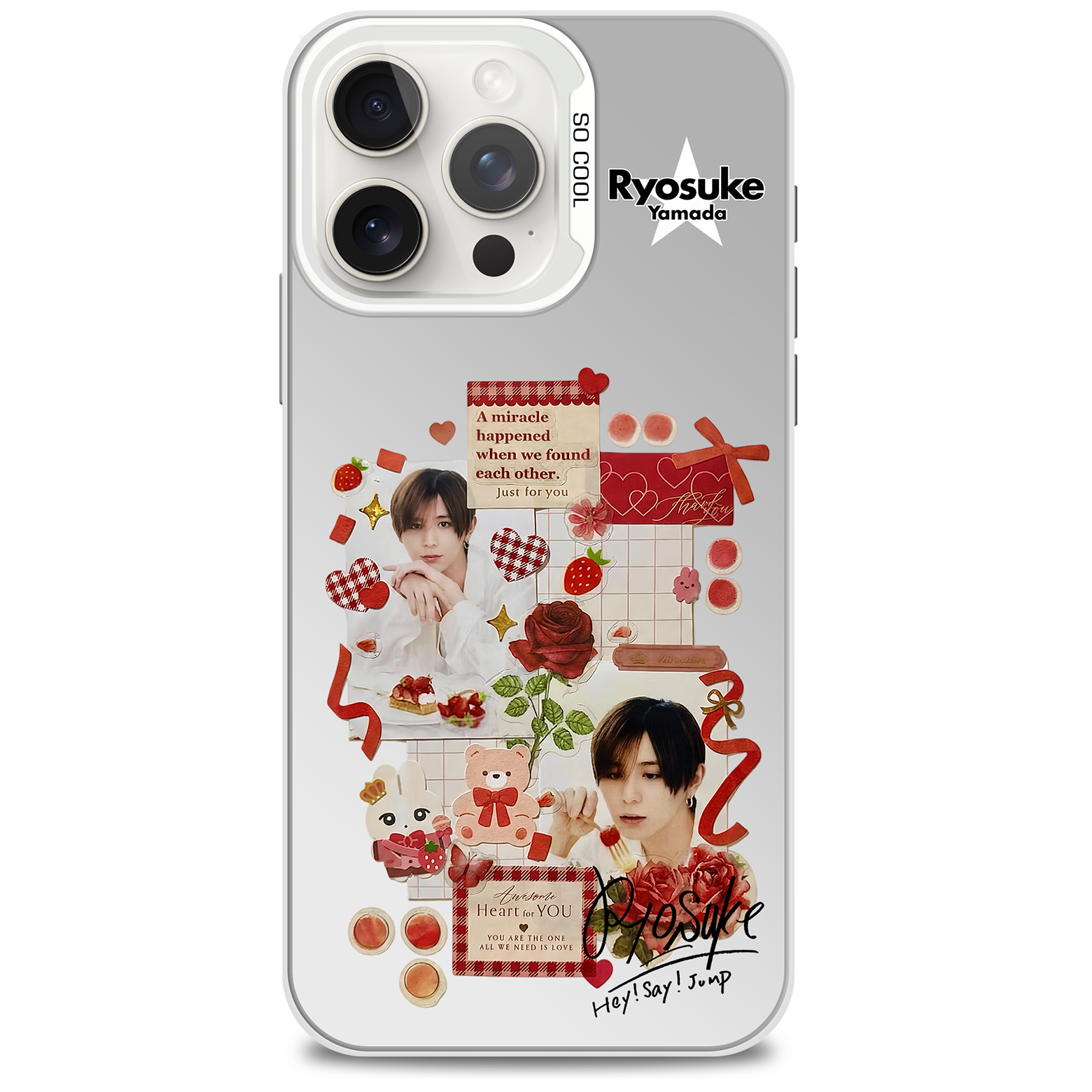 ミラースマホケース-白【山田涼介Ryosuke Yamada/Hey!Say!Jump】