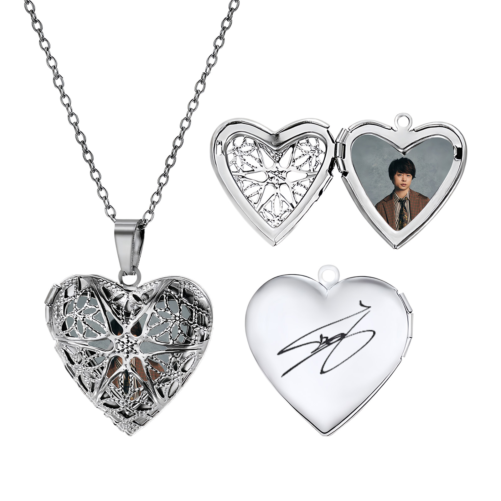 メモリアルハートフォトネックレス【嵐ARASHI】