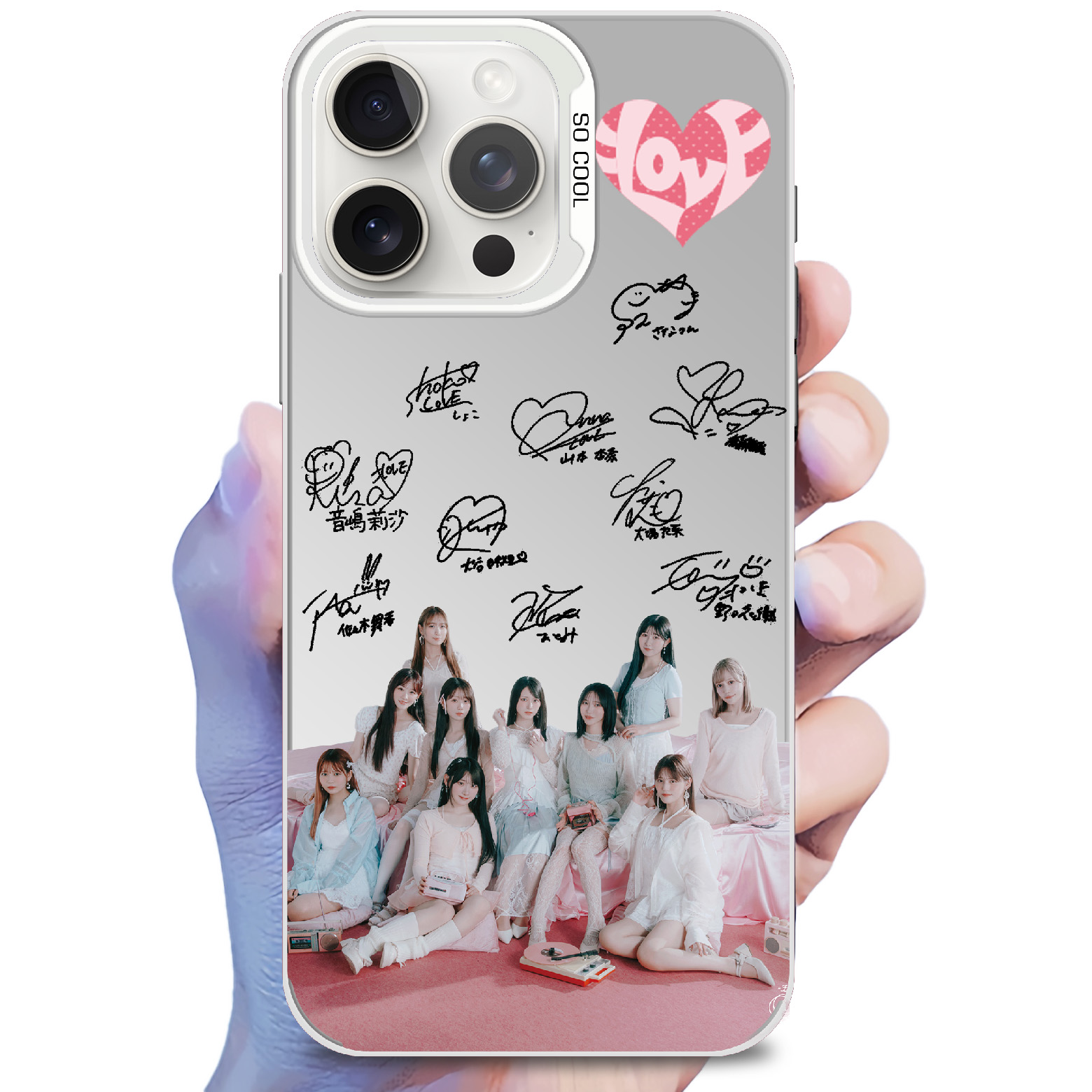 レーザーグラデーションスマートフォンケース-銀【イコールラブ=love/ラブソングに襲われる】