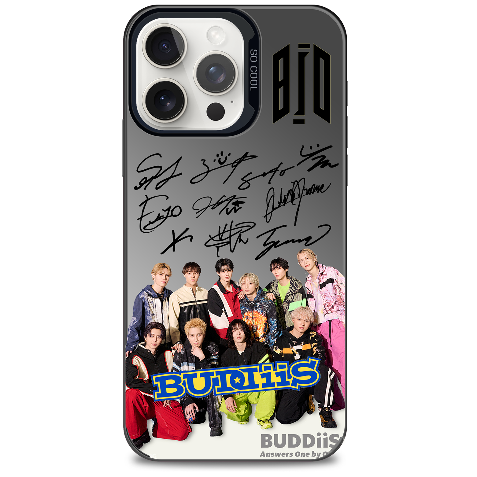 ミラースマホケース-黒【BUDDiiS/Dear】