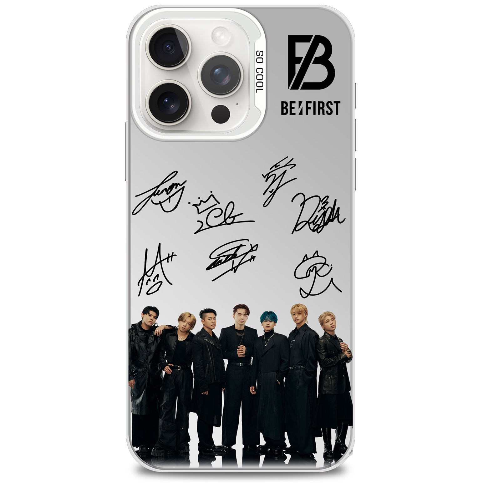 レーザーグラデーションスマートフォンケース-銀【BE-FIRST/夢中】