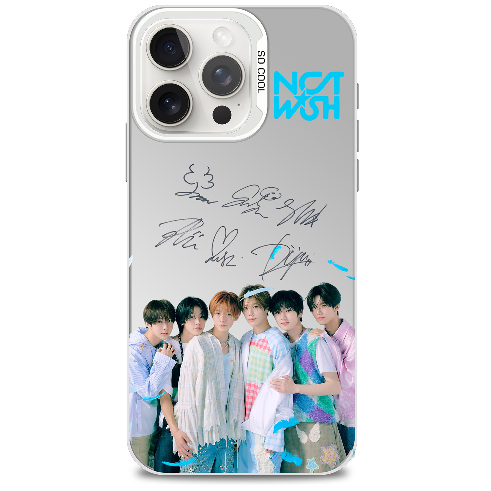 レーザーグラデーションスマートフォンケース-銀【NCT WISH】-B