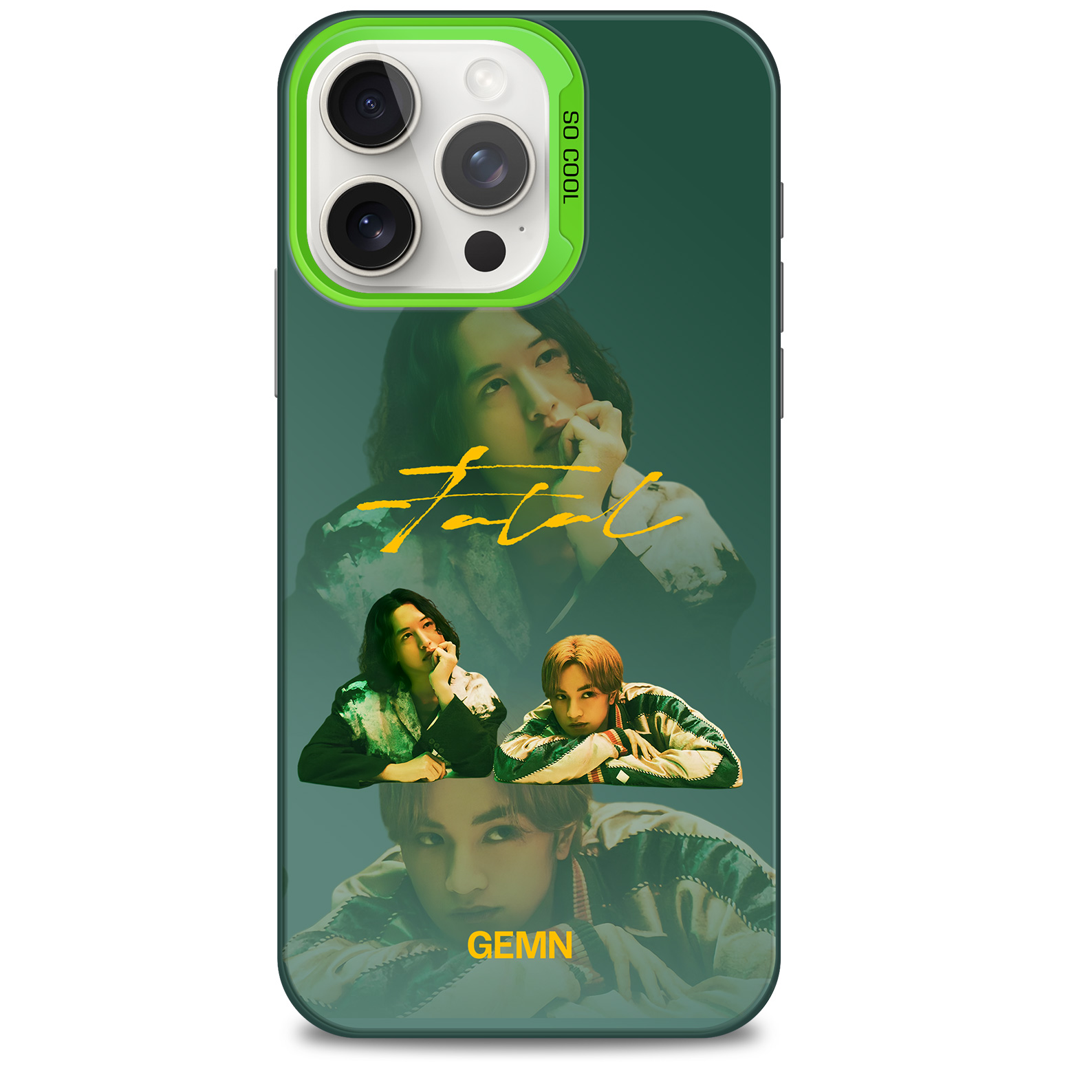 レーザーグラデーションスマートフォンケース-緑【GEMN/ファタール】