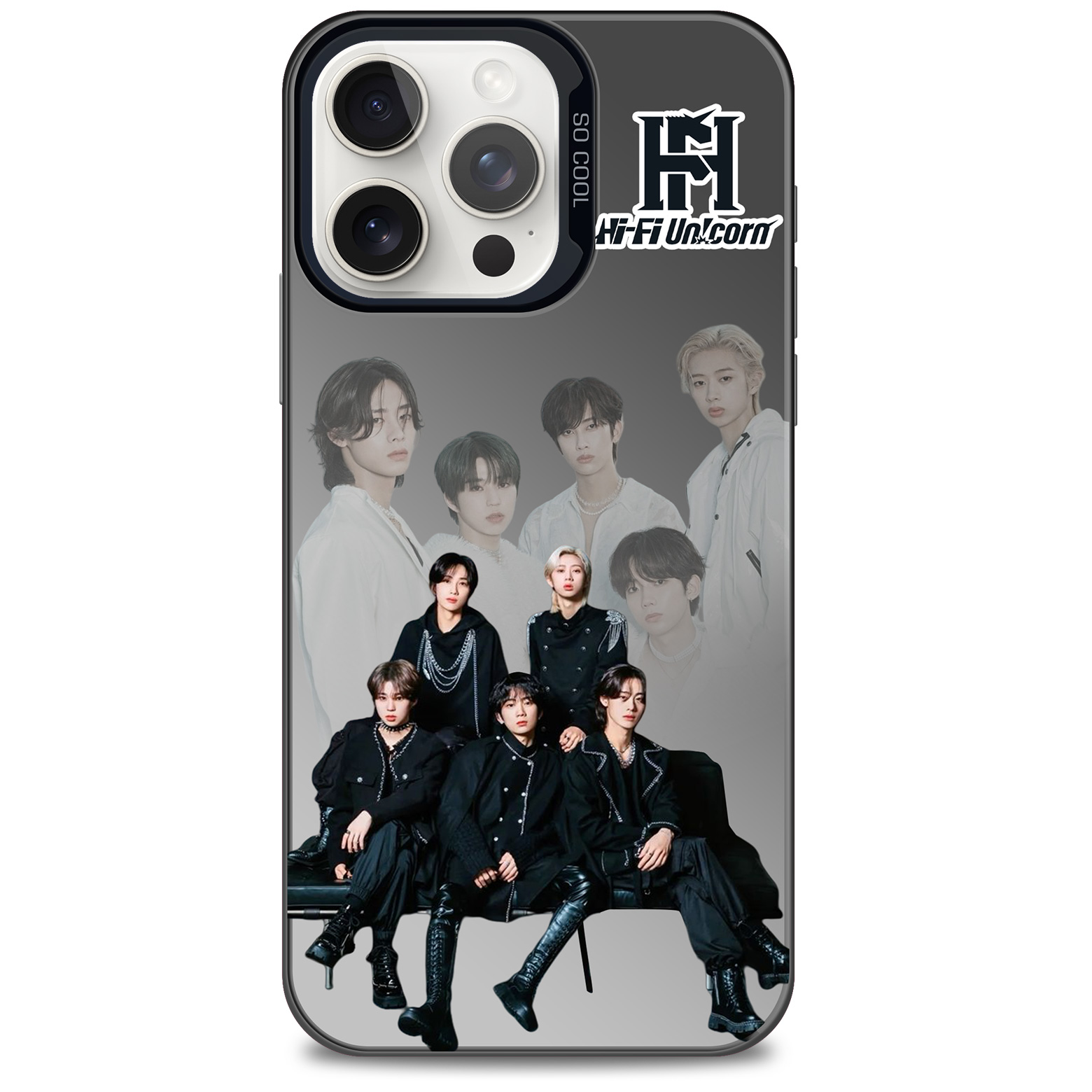 レーザーグラデーションスマートフォンケース-黒【Hi-Fi Un!corn/FANTASIA】