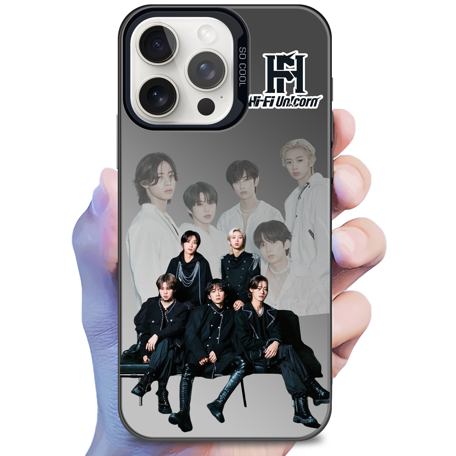 レーザーグラデーションスマートフォンケース-黒【Hi-Fi Un!corn/FANTASIA】