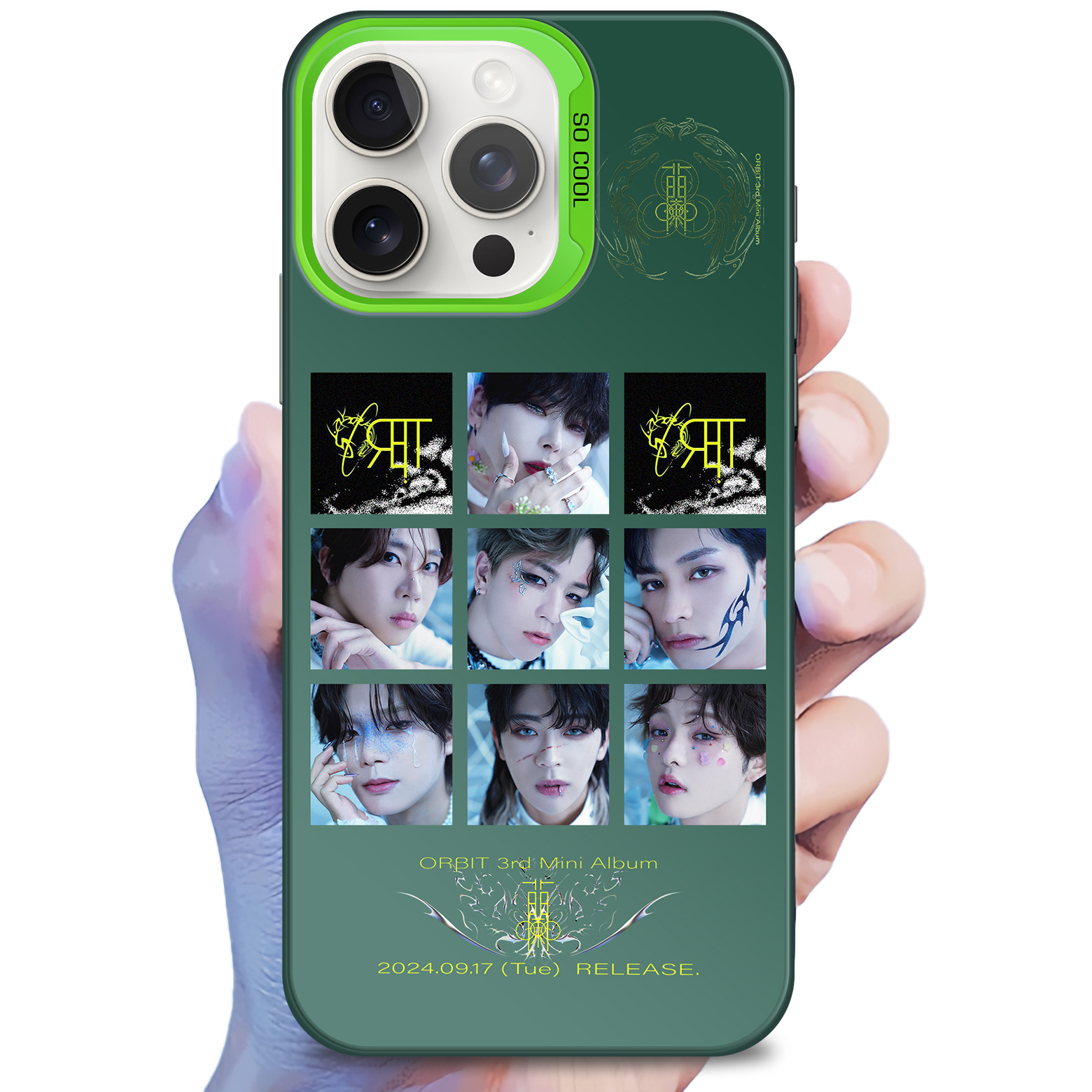 レーザーグラデーションスマートフォンケース-緑【オルビットORβIT/蘭】