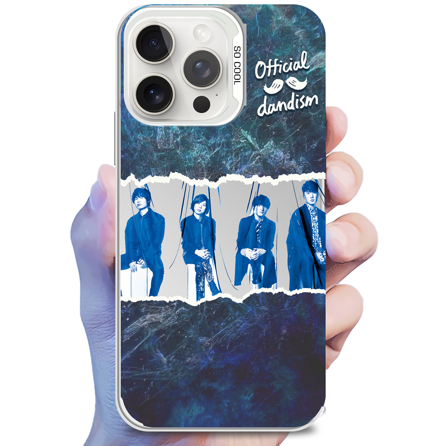 レーザーグラデーションスマートフォンケース-銀【Official髭男dism/Same Blue】