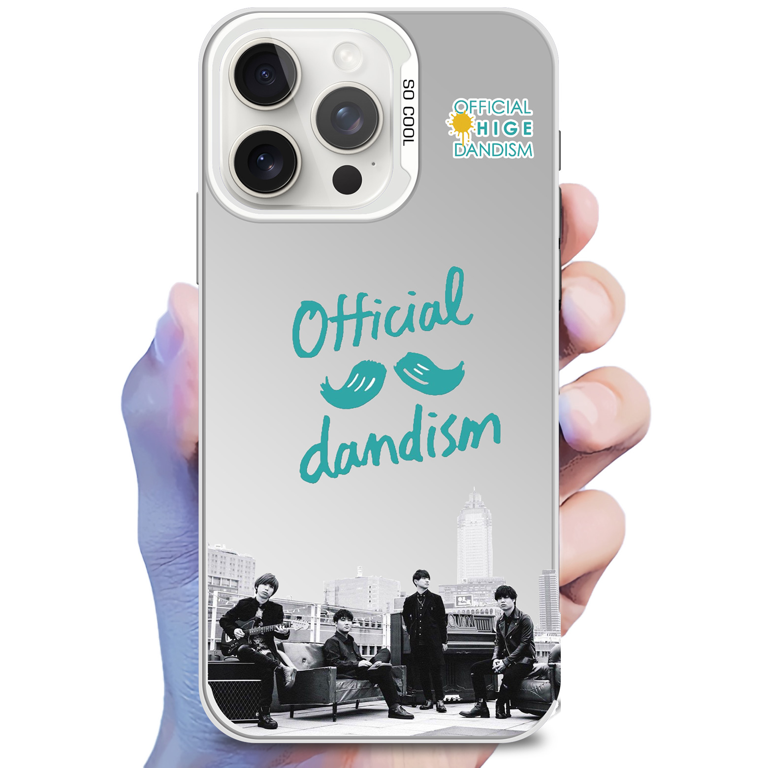 レーザーグラデーションスマートフォンケース-銀【Official髭男dism/50%】