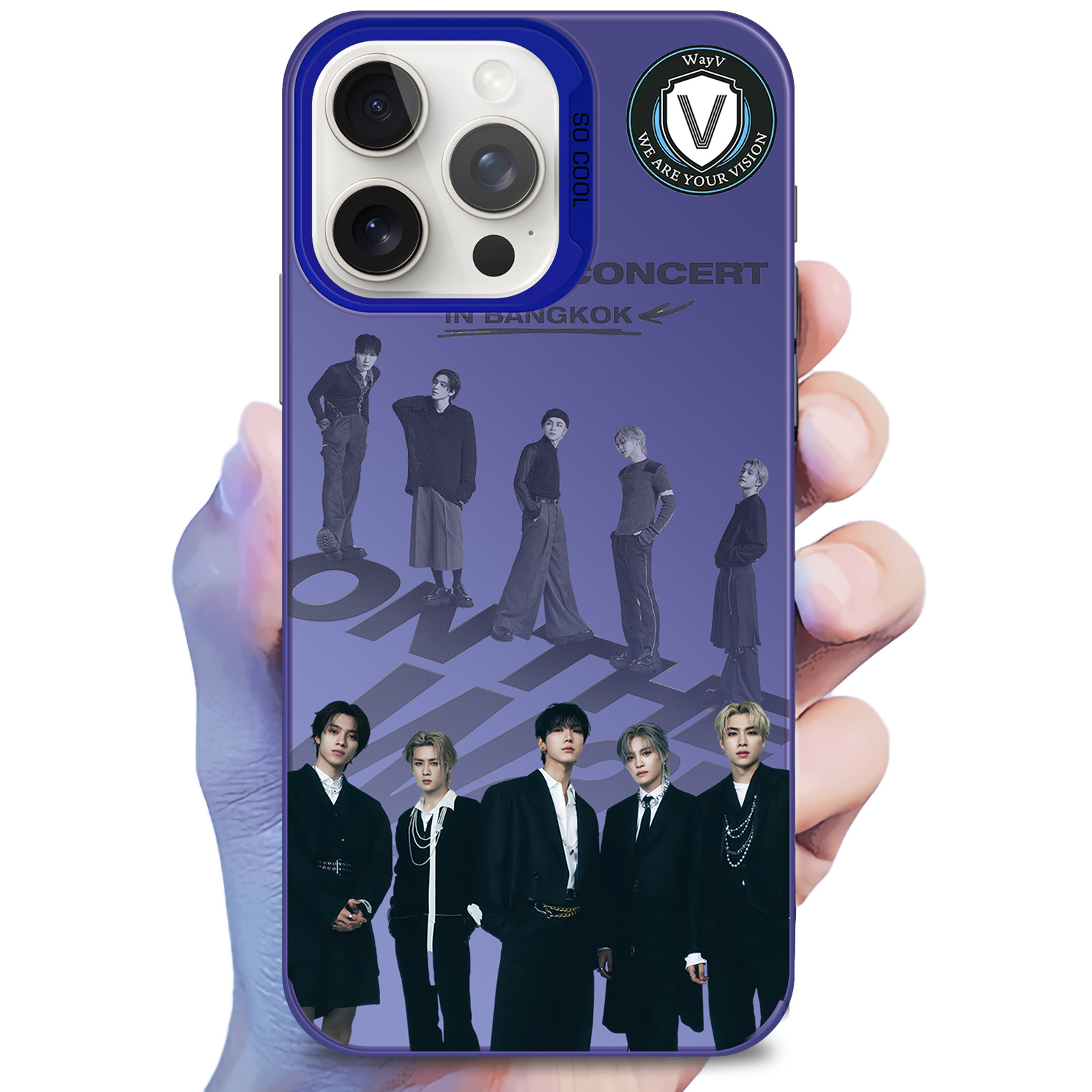 レーザーグラデーションスマートフォンケース-青【WayV/The Highest】