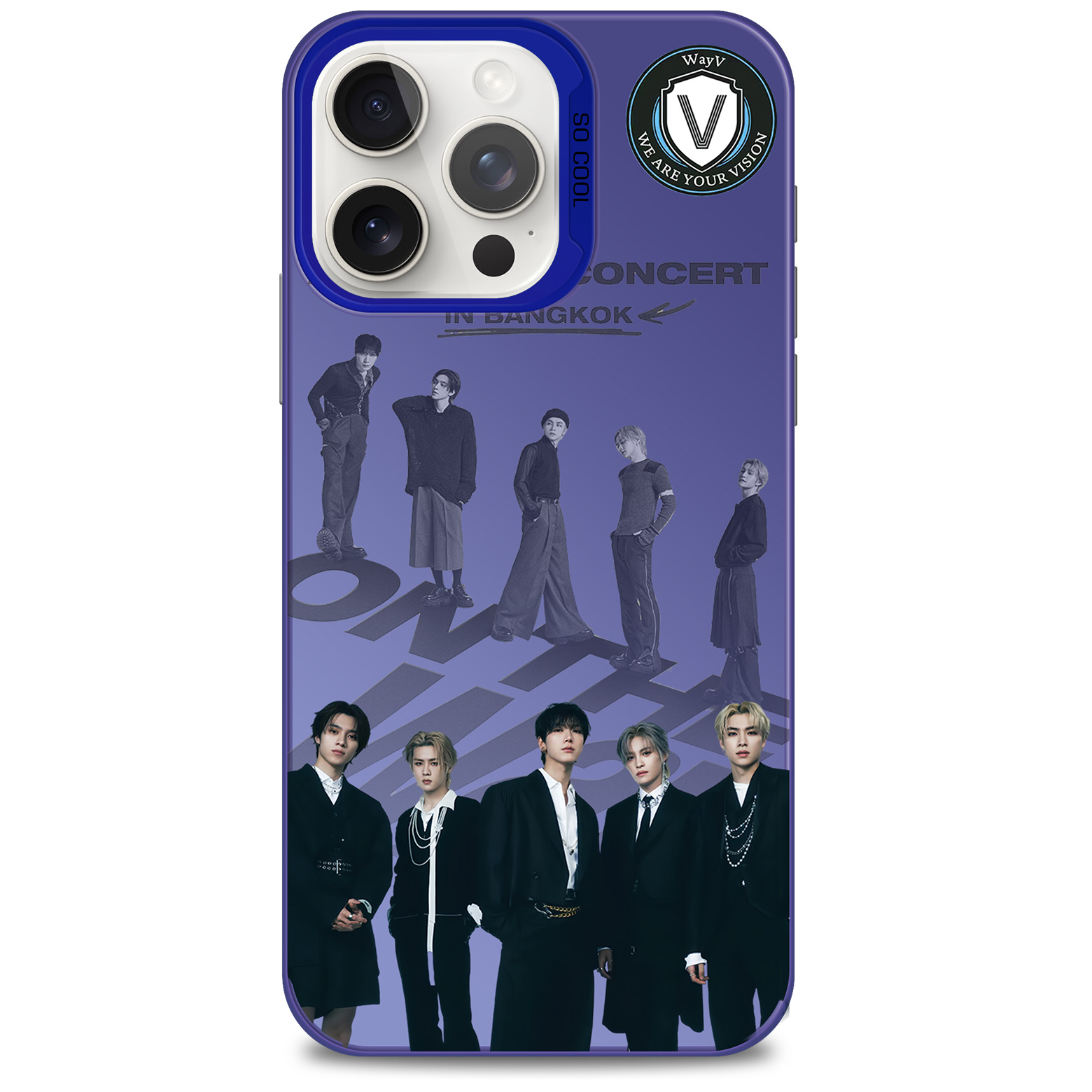 レーザーグラデーションスマートフォンケース-青【WayV/The Highest】