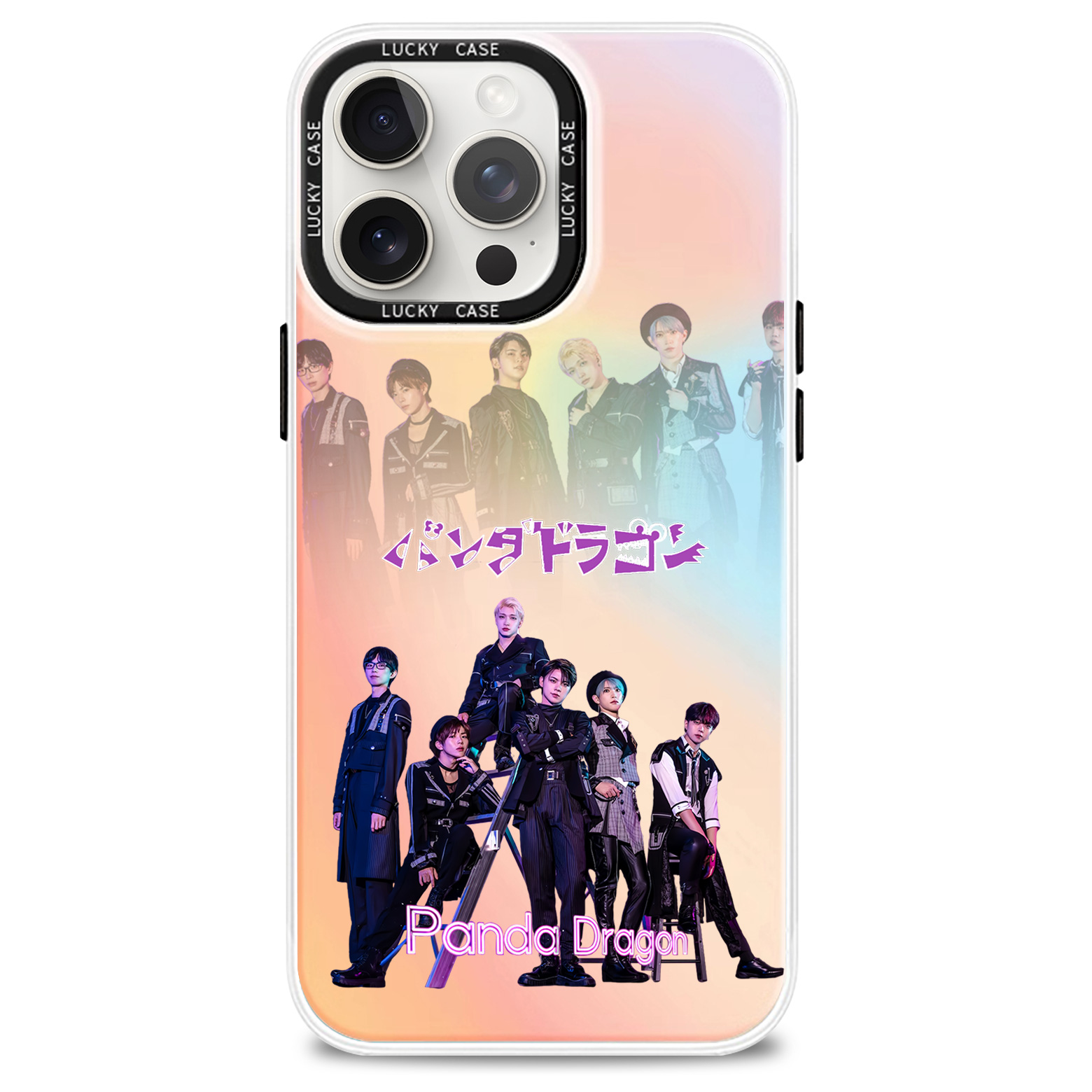 レーザーグラデーションスマートフォンケース【パンダドラゴン/ないとびふぉーあだんす】