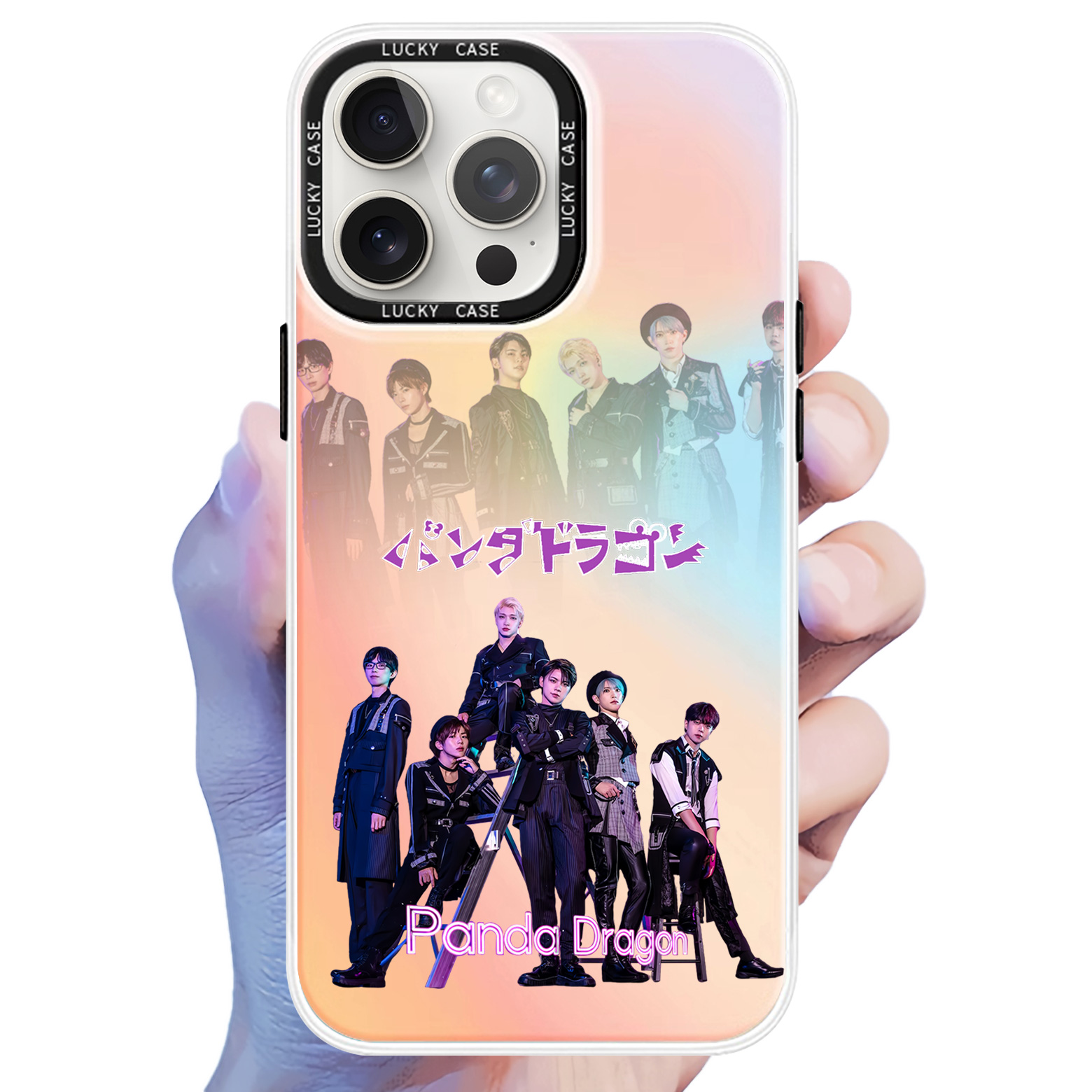 レーザーグラデーションスマートフォンケース【パンダドラゴン/ないとびふぉーあだんす】