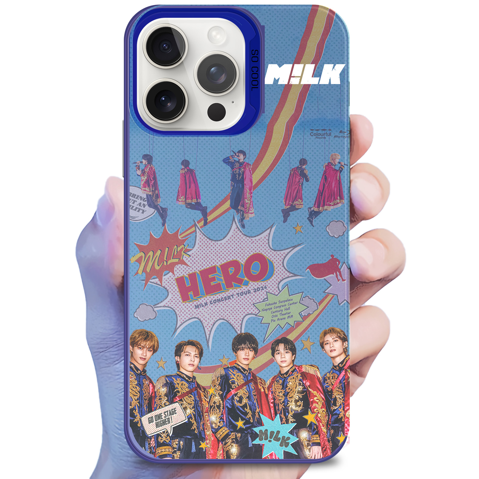 レーザーグラデーションスマートフォンケース-青【M!LK/M!X】