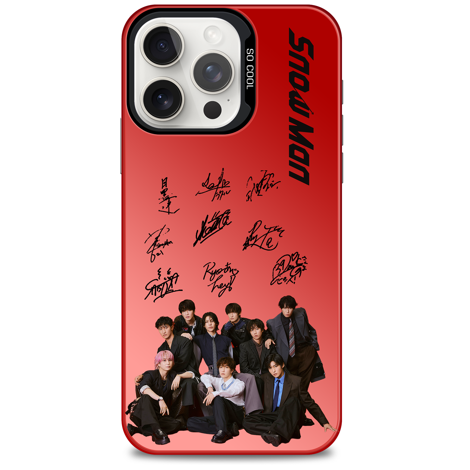 レーザーグラデーションスマートフォンケース-赤【SnowMan/カリスマックス】