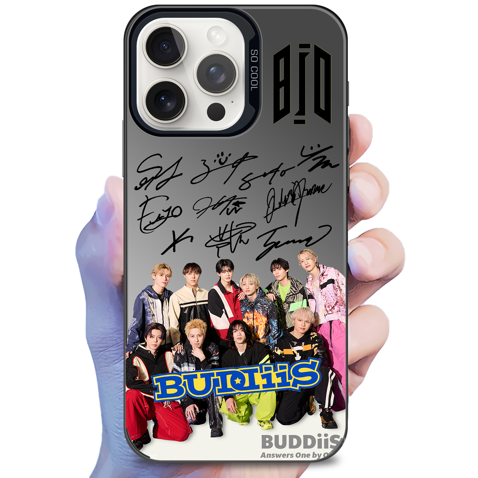 ミラースマホケース-黒【BUDDiiS/Dear】