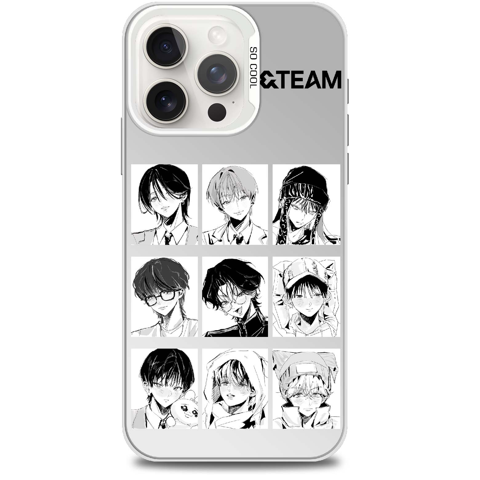 レーザーグラデーションスマートフォンケース-銀【&TEAM/Back to Life】