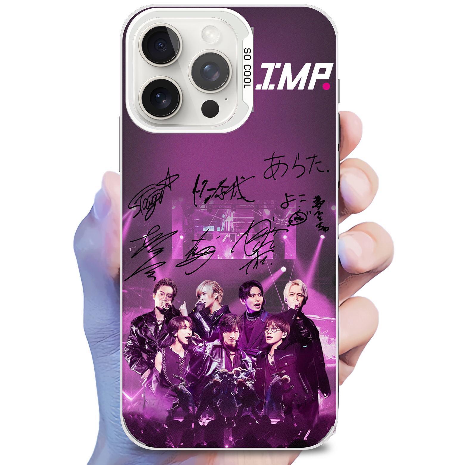 レーザーグラデーションスマートフォンケース-銀【IMP./MAGenter】