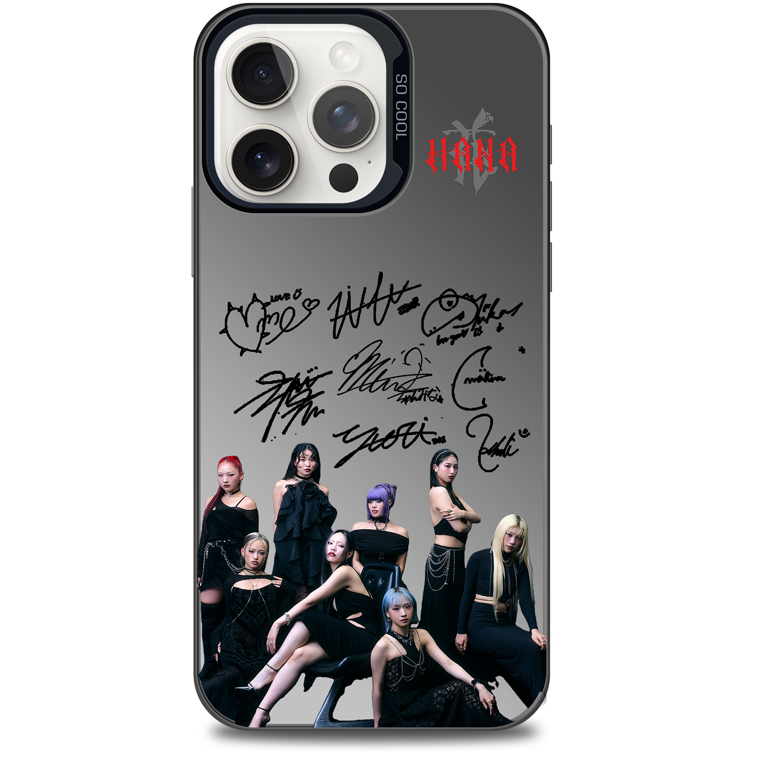 ミラースマホケース-銀【HANA】