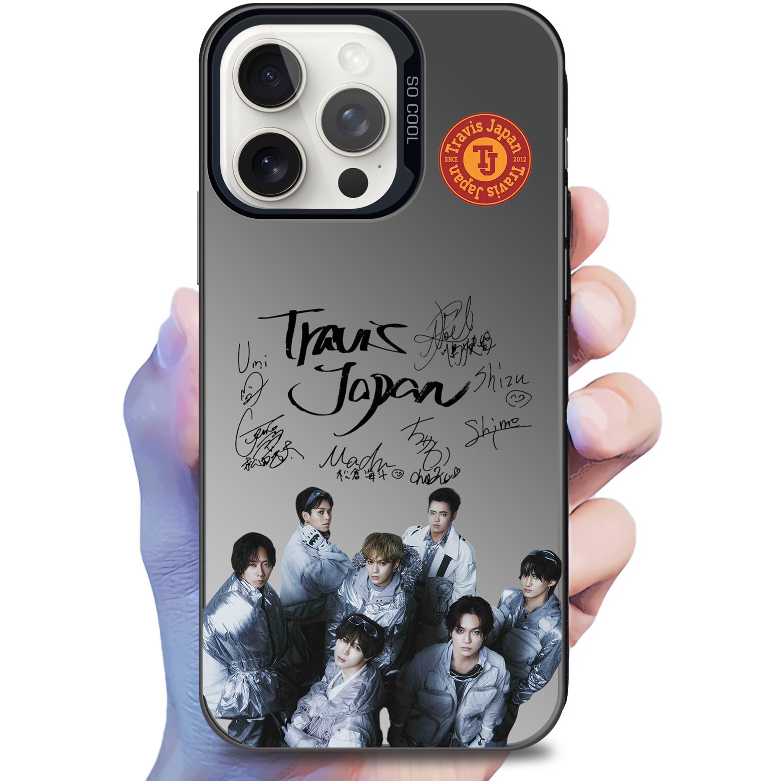 ミラースマホケース-黒【Travis Japan/Disco Baby】-B