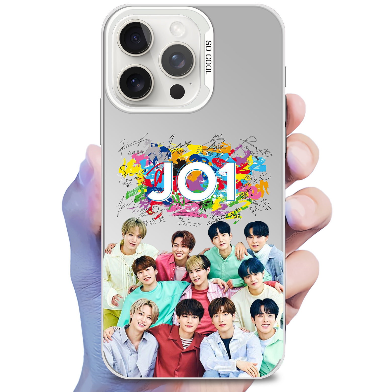 レーザーグラデーションスマートフォンケース-銀【JO1】-C-YITOTO™推し活がもっと楽しくなる