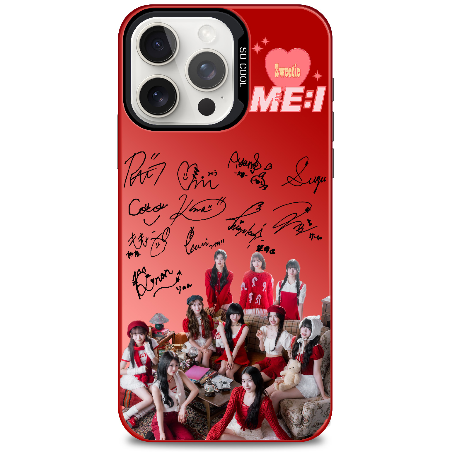 レーザーグラデーションスマートフォンケース-赤【ME:I/WHO I AM】