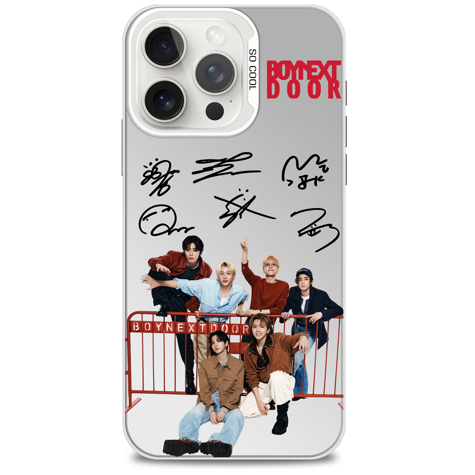 レーザーグラデーションスマートフォンケース-銀【BOYNEXTDOOR/Hollywood Action】