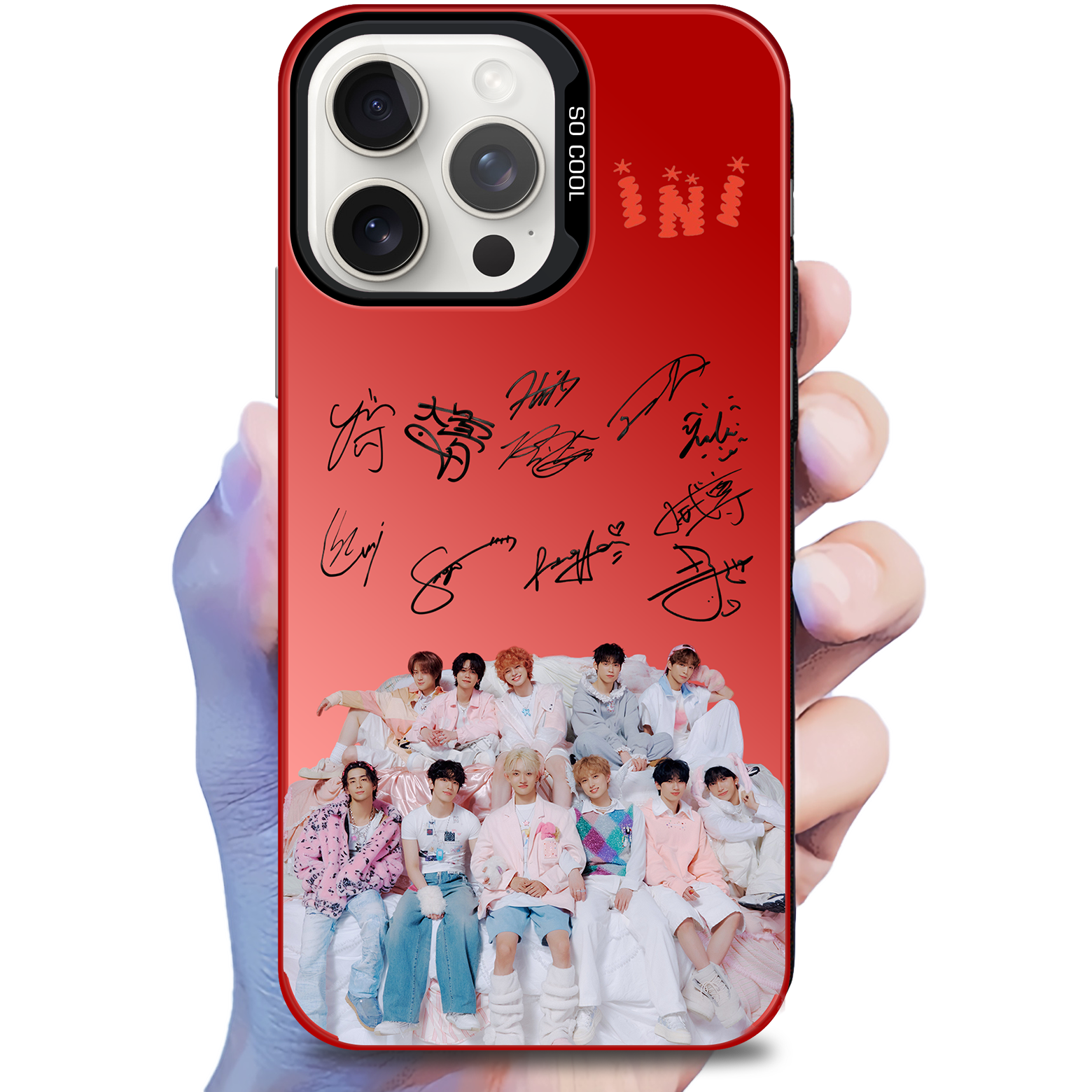 レーザーグラデーションスマートフォンケース-赤【INI/THE WINTER MAGIC】