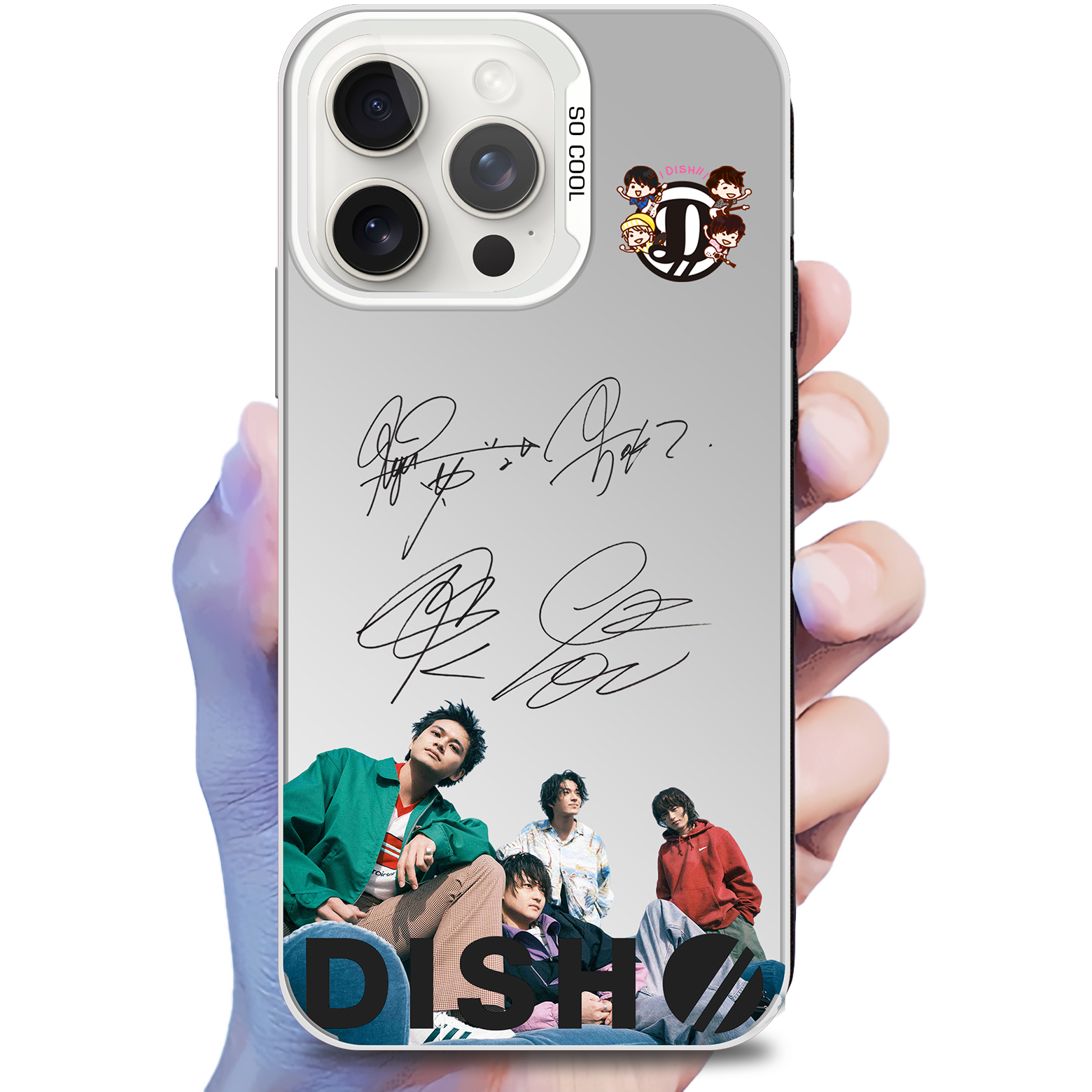 ミラースマホケース-銀【Dish///群青飛行】