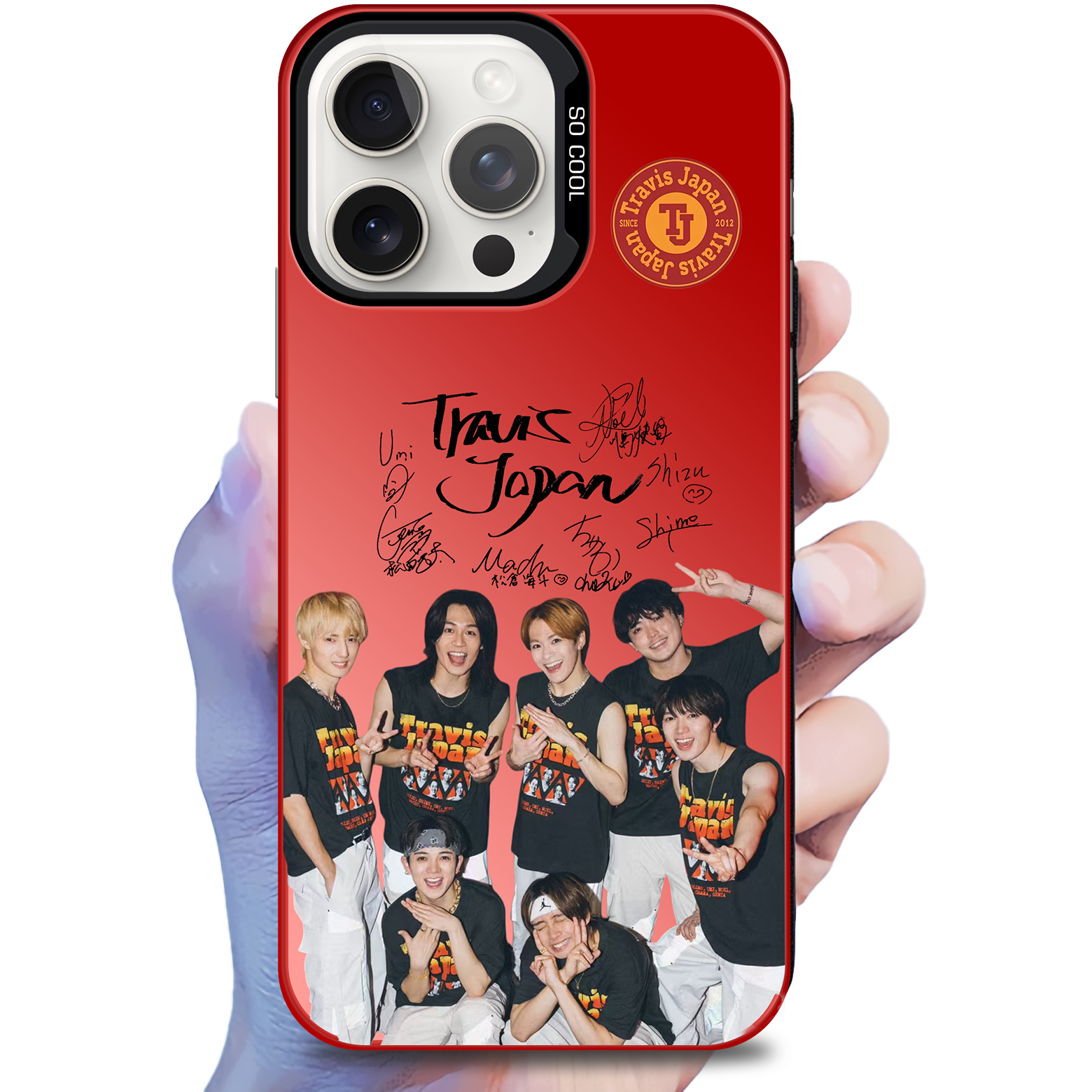 ミラースマホケース-赤【Travis Japan/Disco Baby】