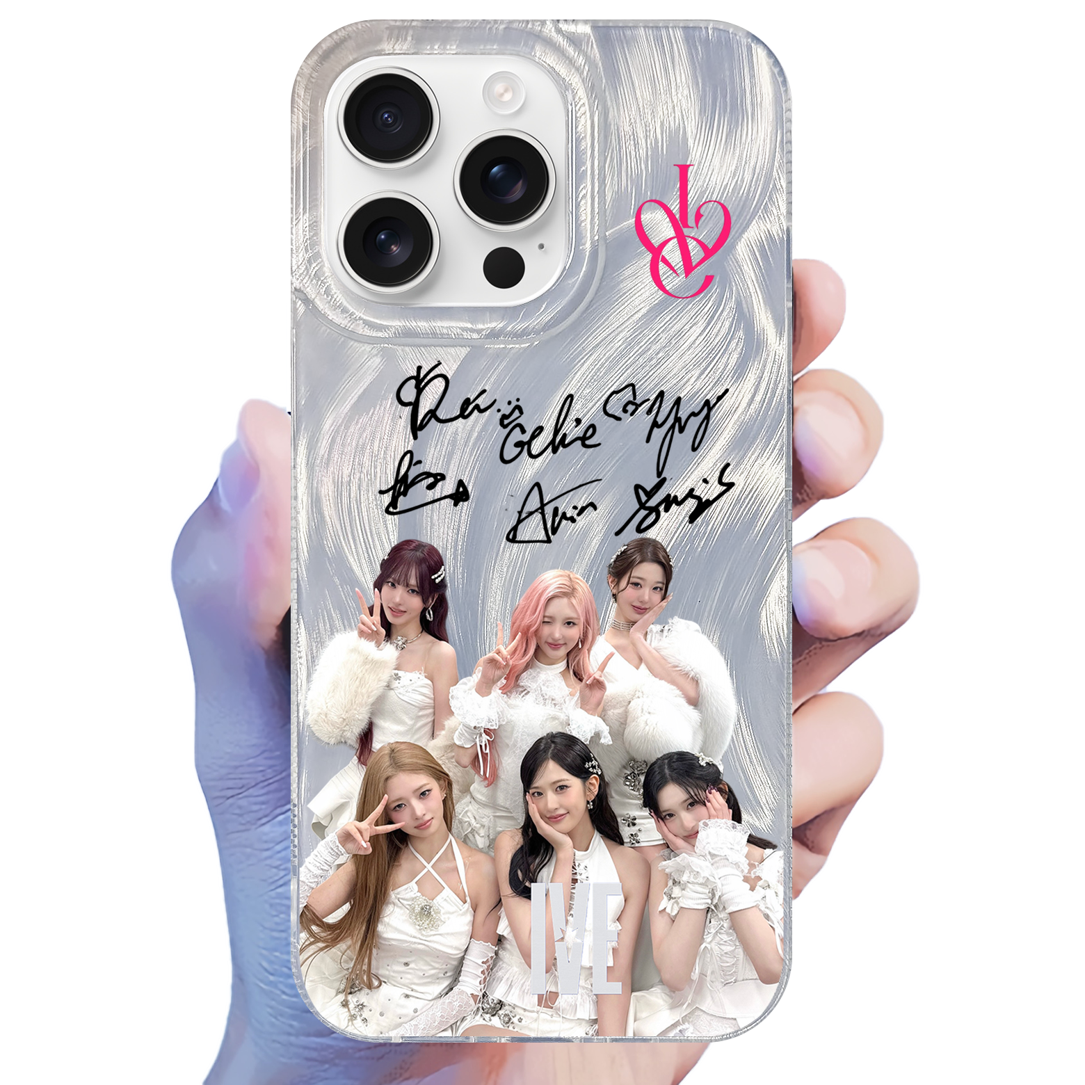 フェザーテクスチャーレーザーグラデーションスマートフォンケース【IVE/BANG BANG】