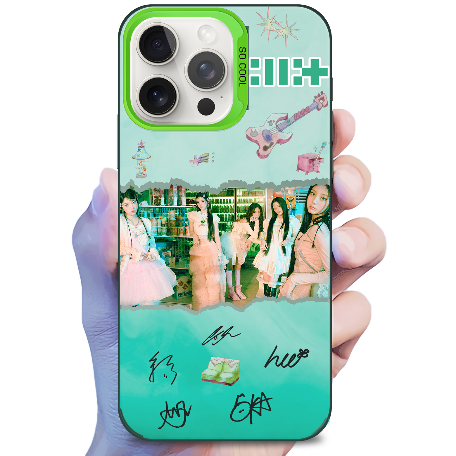 レーザーグラデーションスマートフォンケース-青【ILLIT/時よ止まれ】