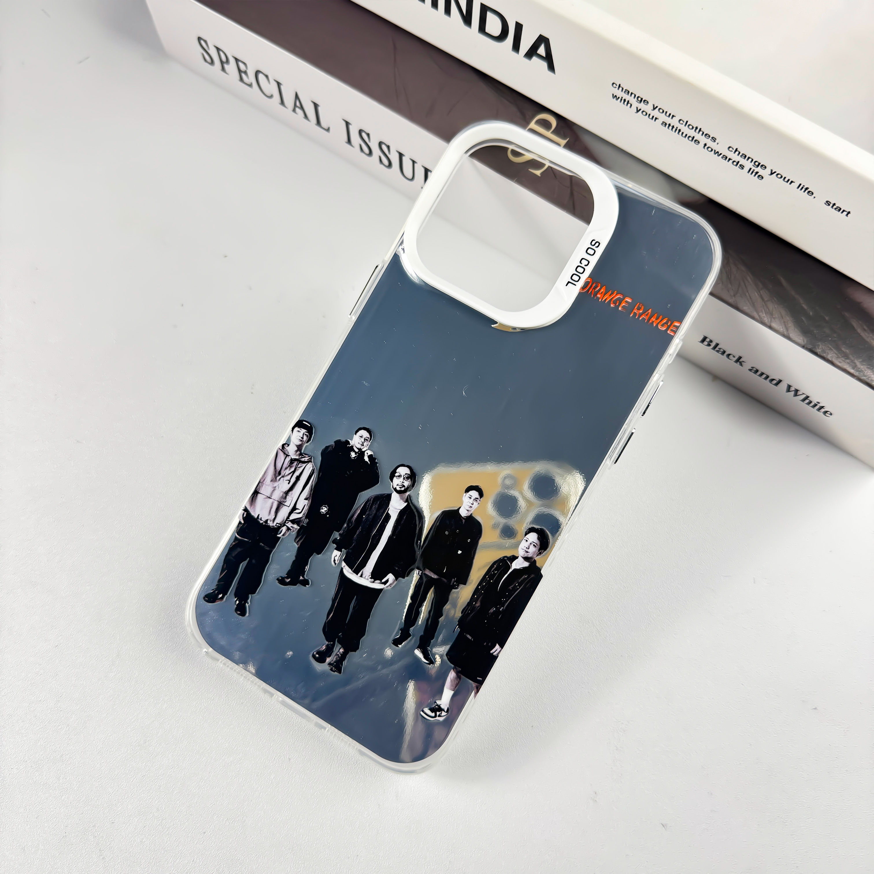 レーザーグラデーションスマートフォンケース-銀【ORANGE RANGE/イケナイ太陽】-YITOTO™推し活がもっと楽しくなる