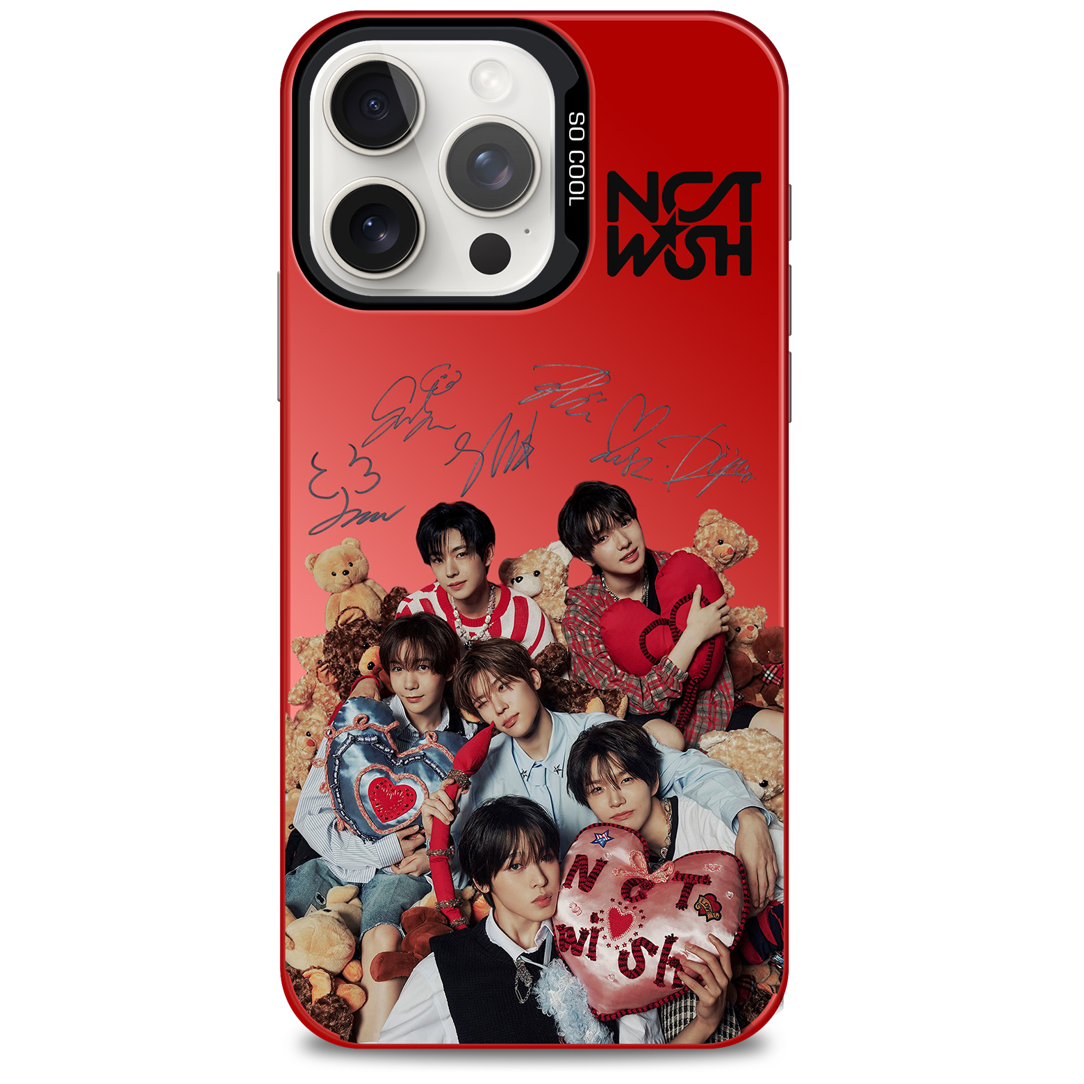 レーザーグラデーションスマートフォンケース-赤【NCT WISH】