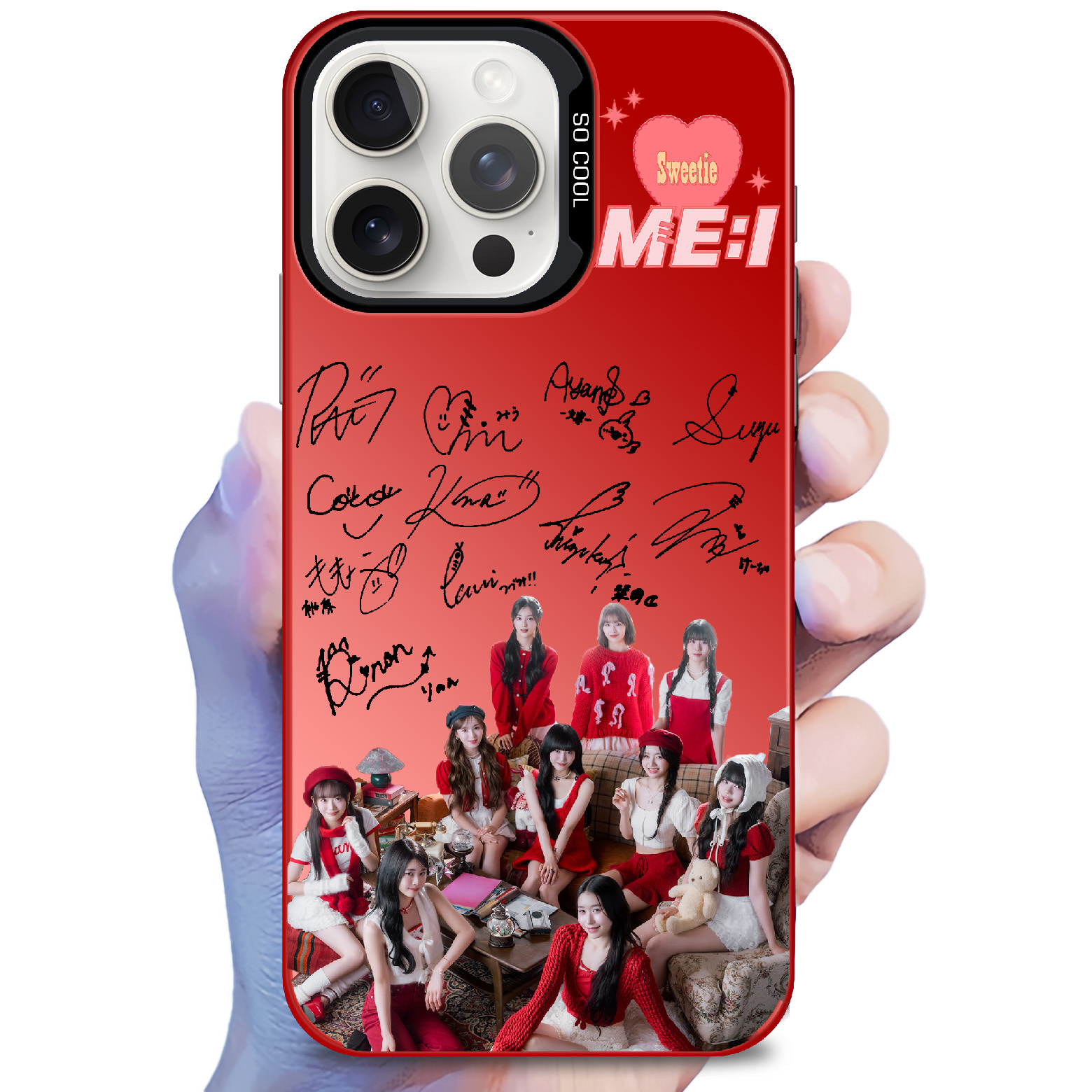 レーザーグラデーションスマートフォンケース-赤【ME:I/WHO I AM】