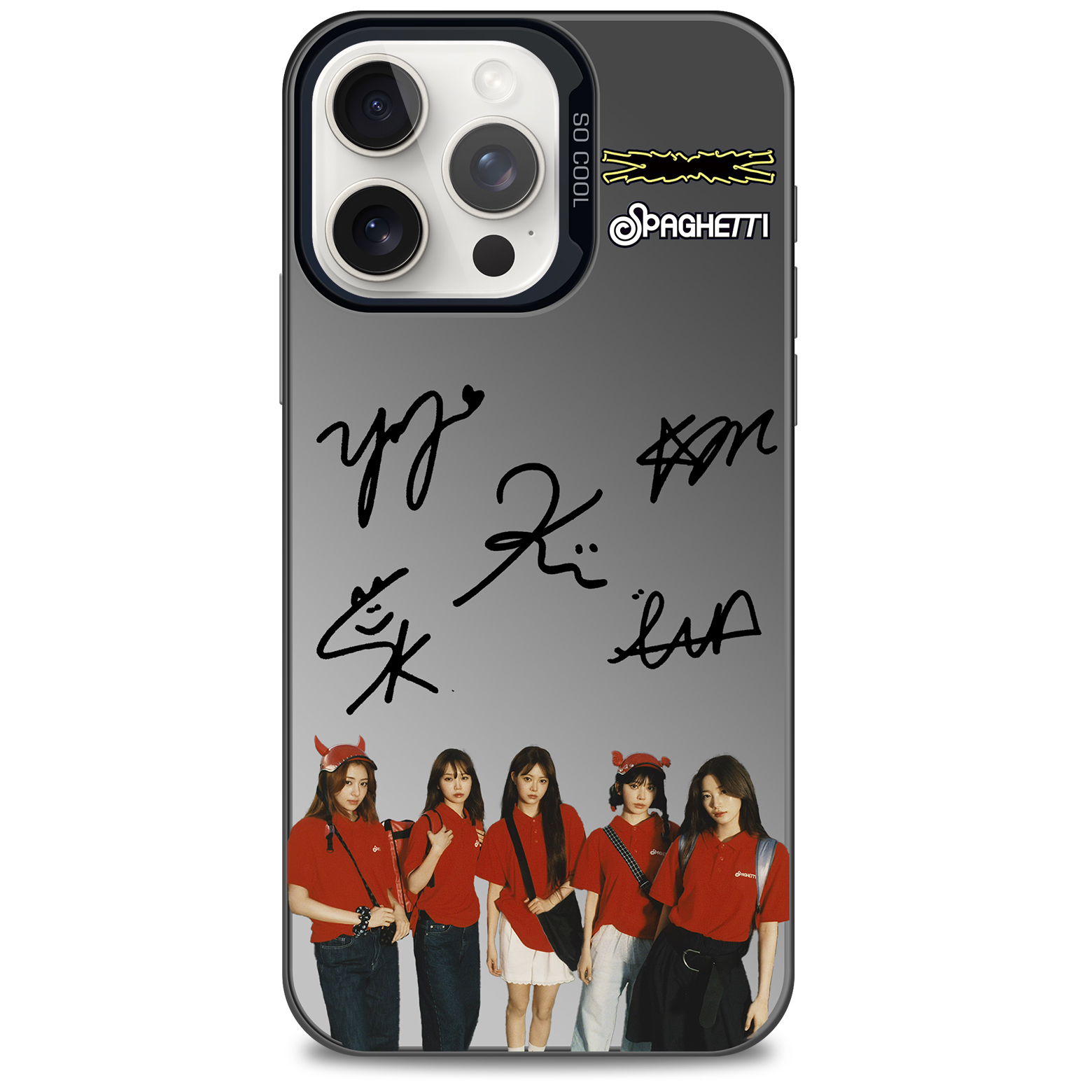 ミラースマホケース-黒【LESSERAFIM/SPAGHETTI】