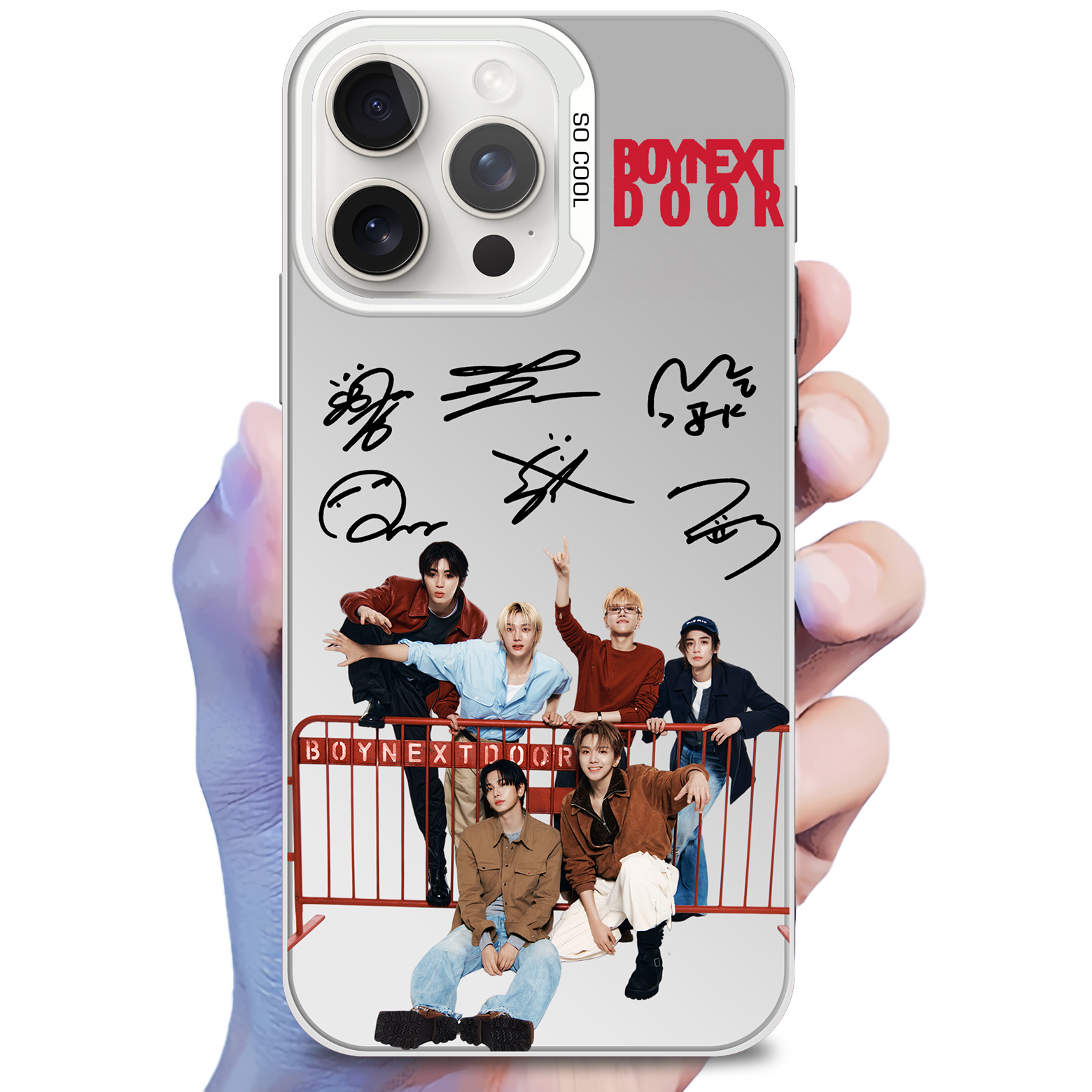 レーザーグラデーションスマートフォンケース-銀【BOYNEXTDOOR/Hollywood Action】