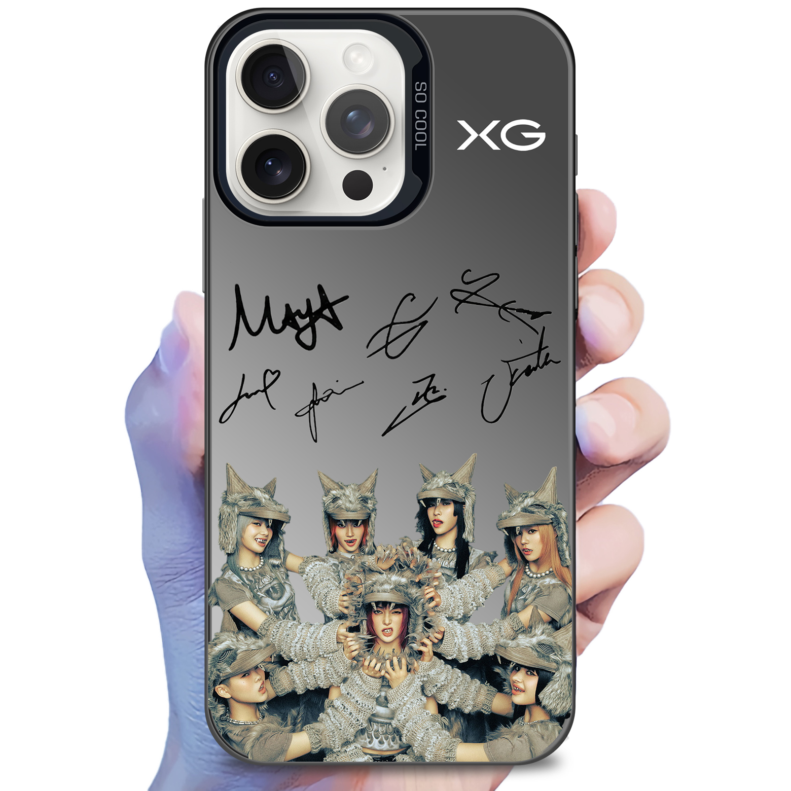 ミラースマホケース-黒【XG】