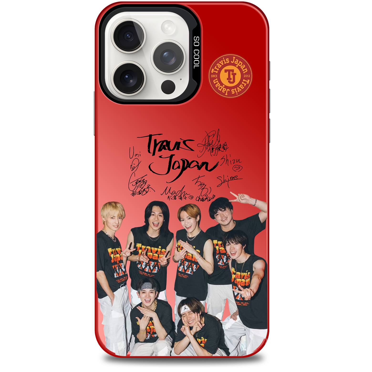 ミラースマホケース-赤【Travis Japan/Disco Baby】