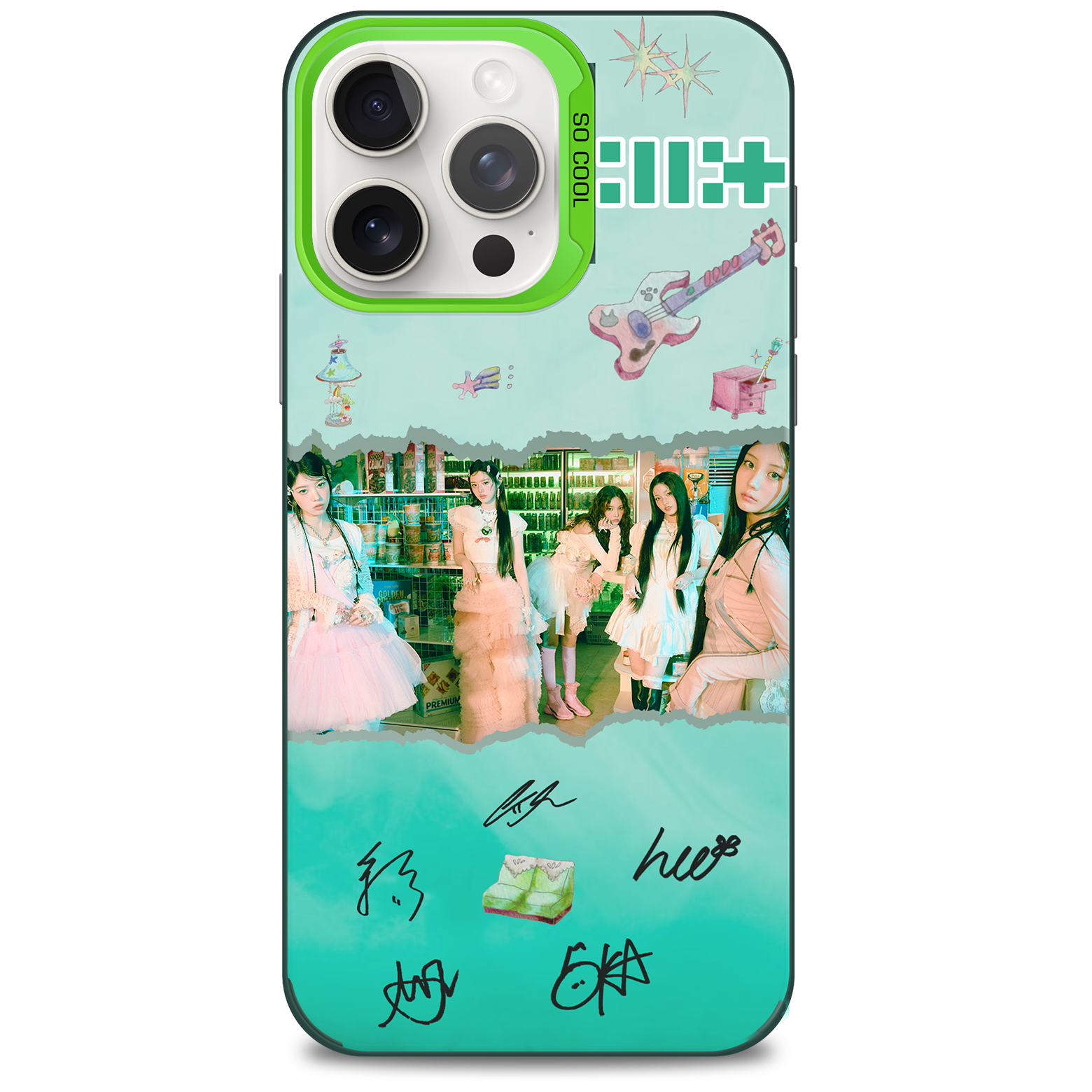 レーザーグラデーションスマートフォンケース-青【ILLIT/時よ止まれ】