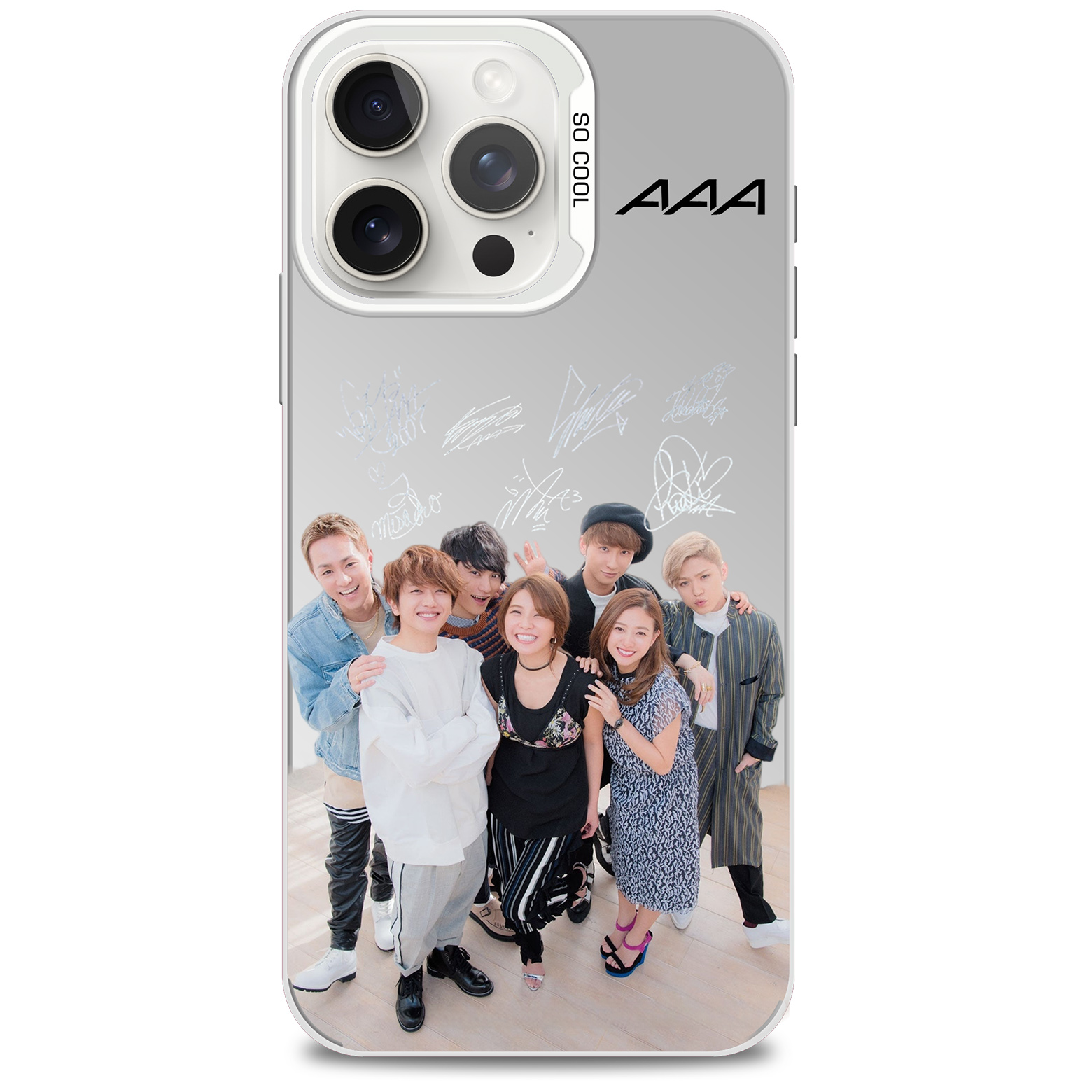 レーザーグラデーションスマートフォンケース-銀【AAA】