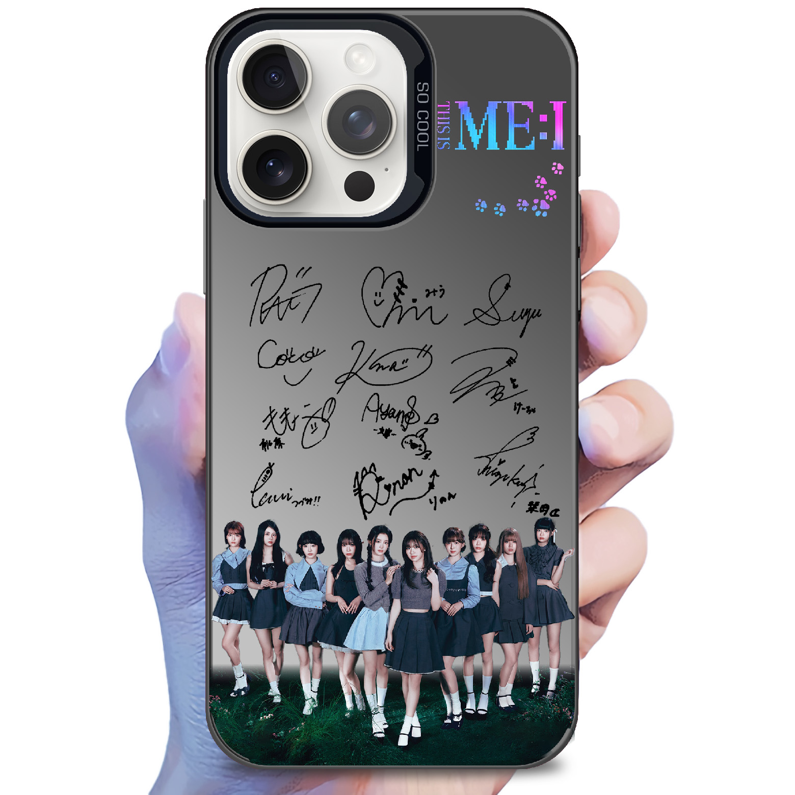 レーザーグラデーションスマートフォンケース-黒【ME:I/WHO I AM】