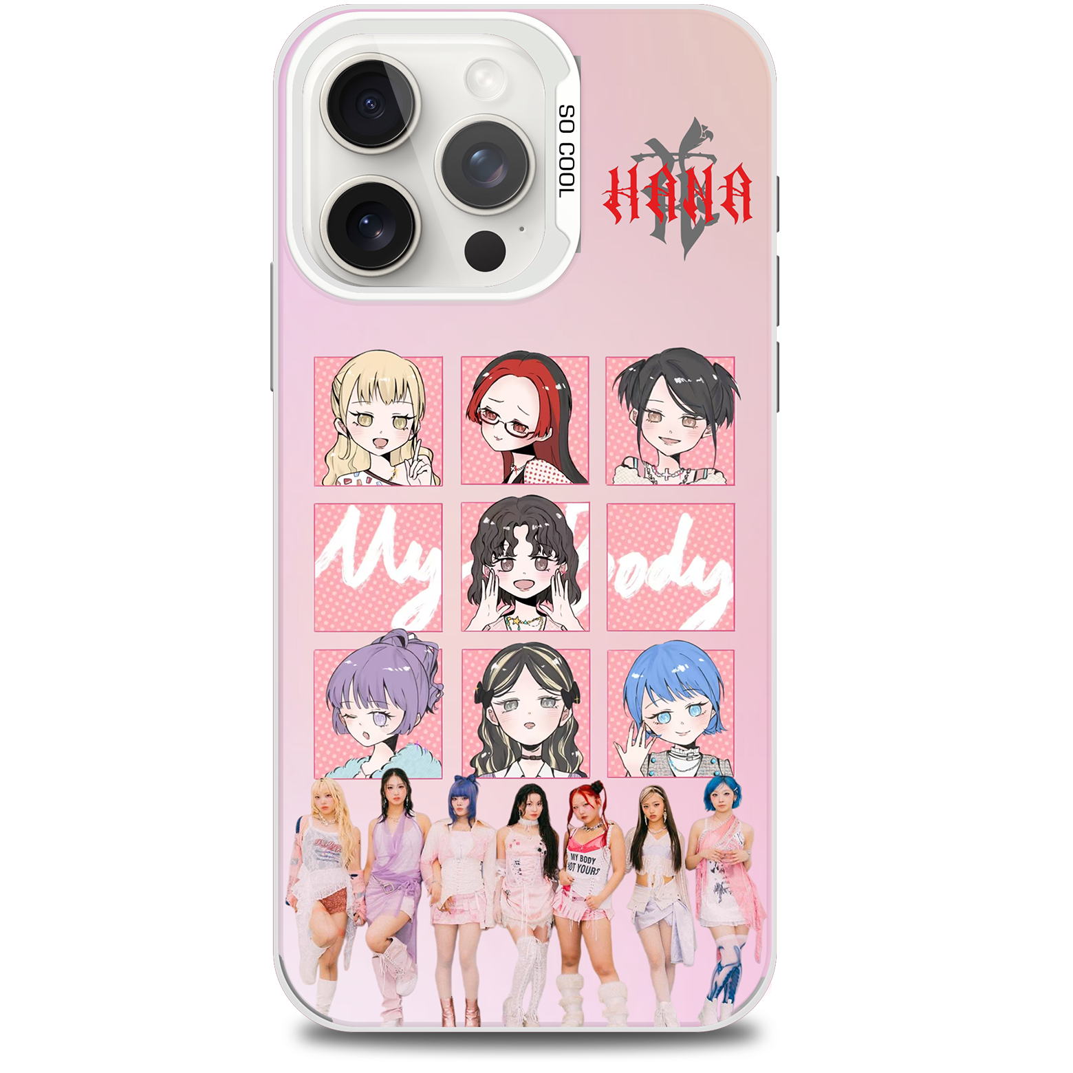 ミラースマホケース-銀【HANA/My Body】-C